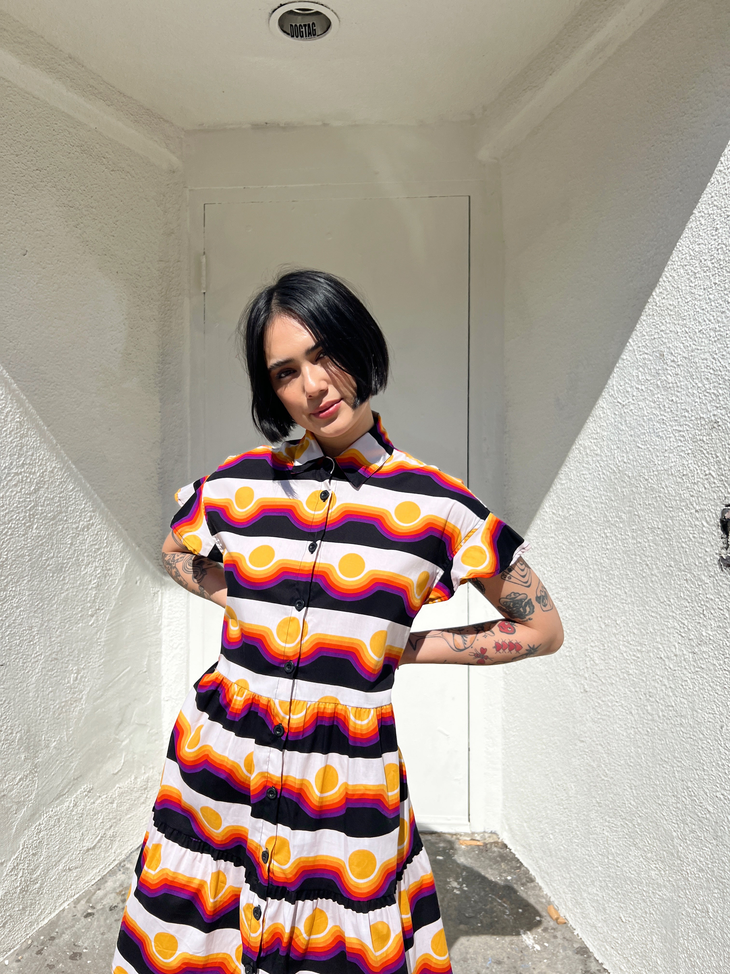 【海外限定】REISSワンピース☆Eloise Stripe Dress, Navy/Brown REISS Eloise Stripe Dress | Bloomingdale's