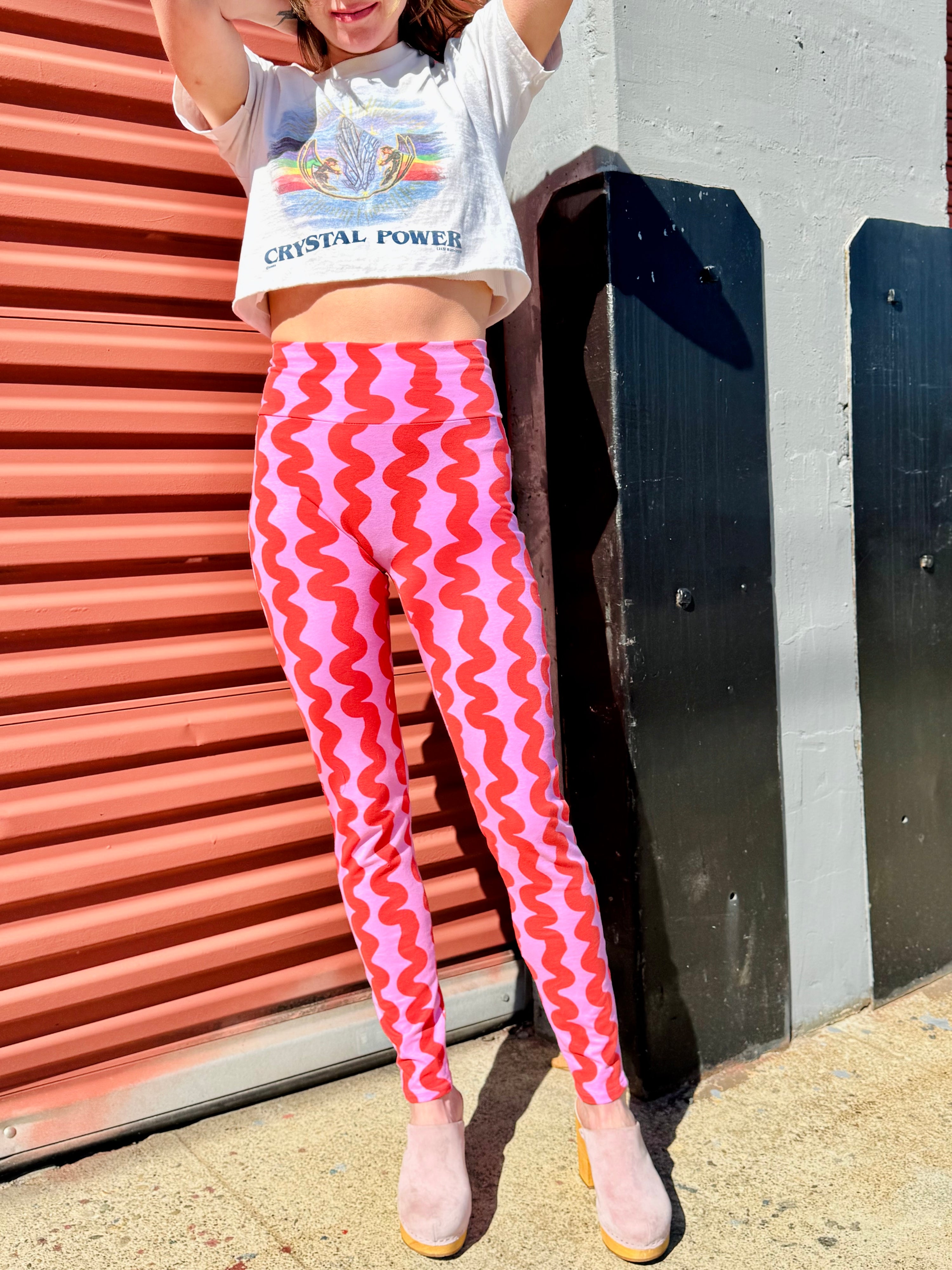 Leggings Pink Squiggle