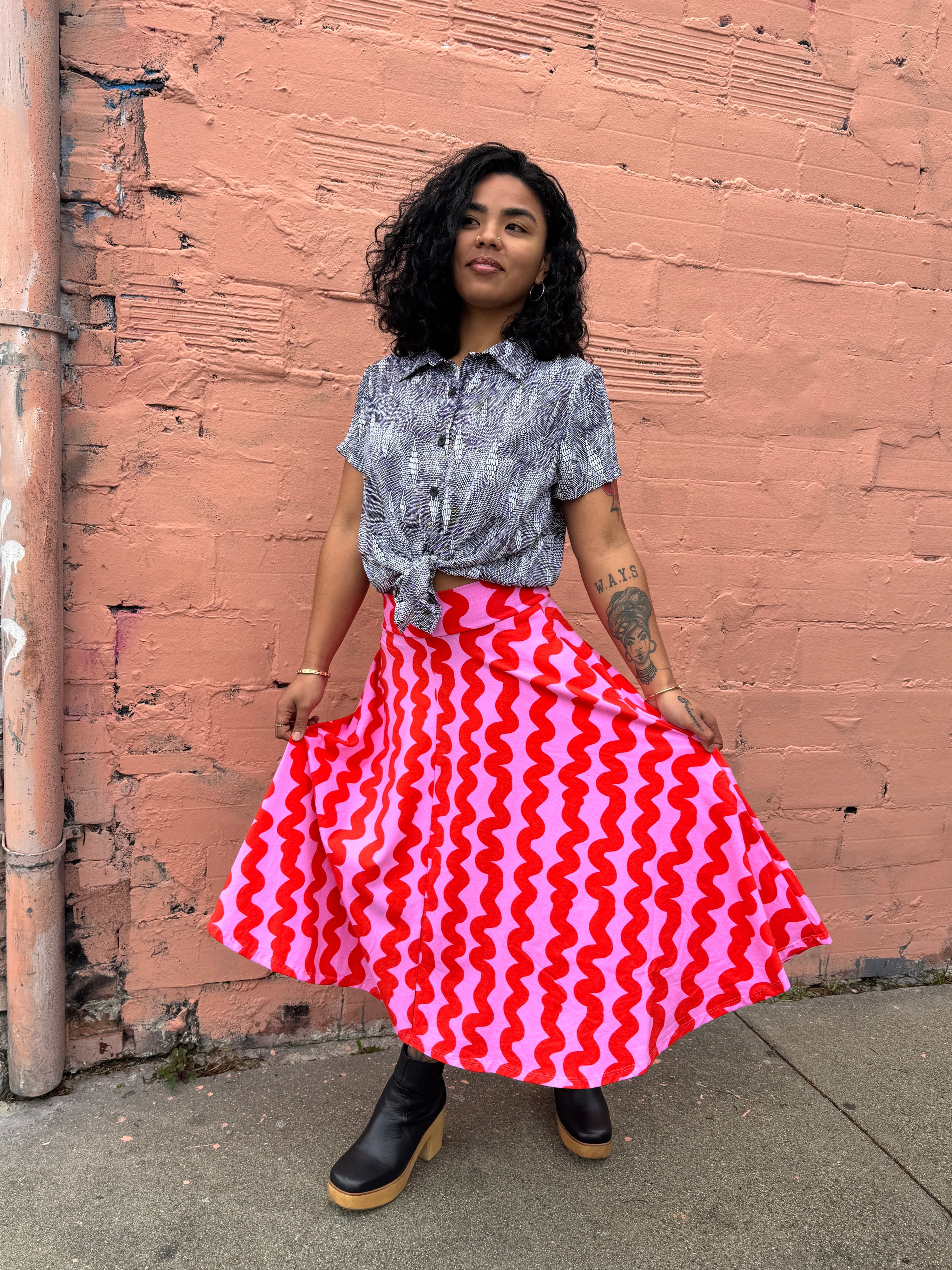 Francis Skirt Pink Squiggle