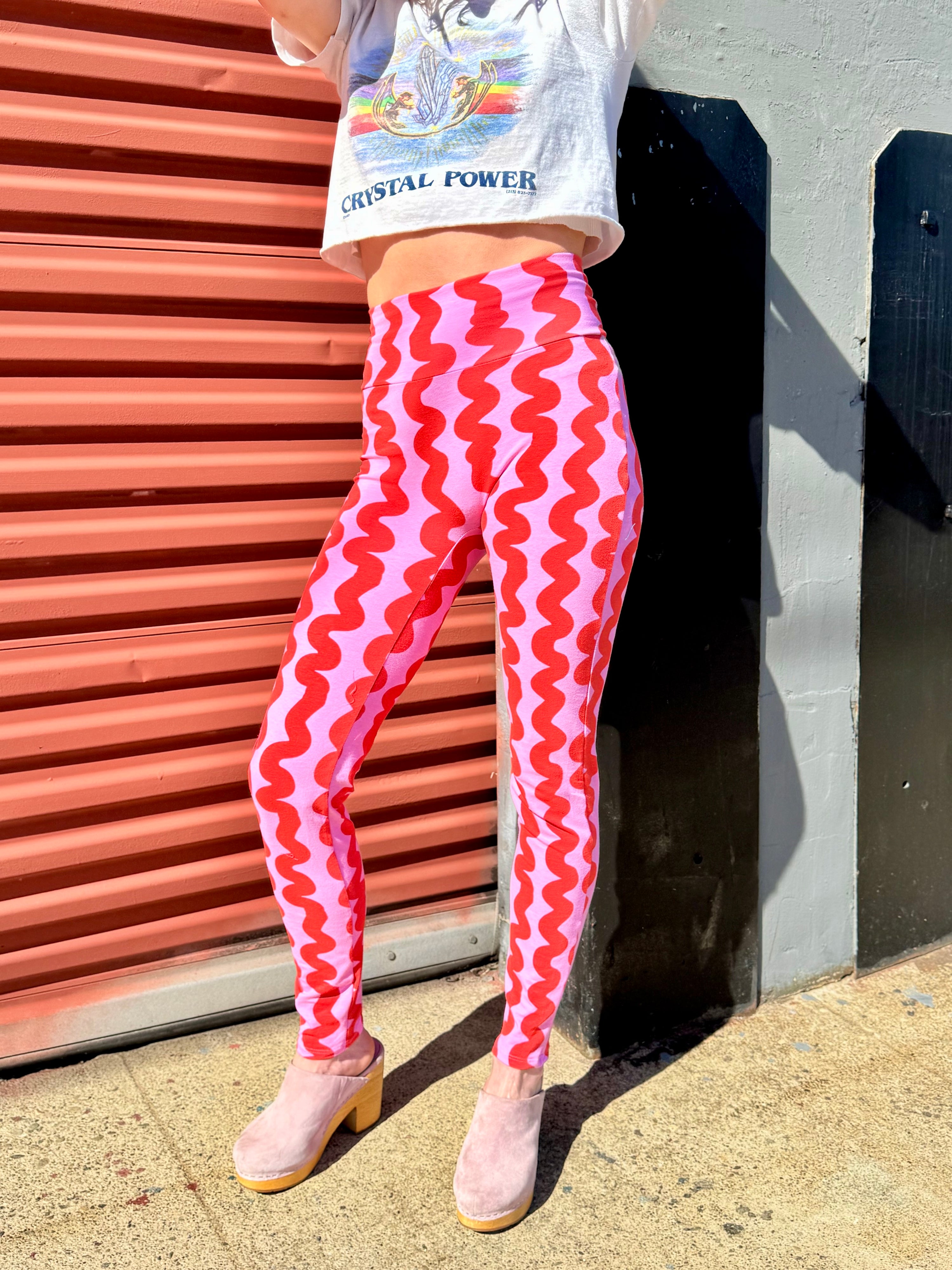 Leggings Pink Squiggle