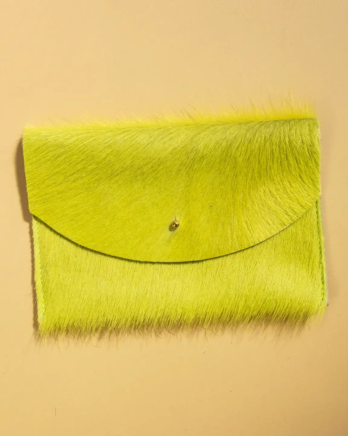 Envelope Pouch - Chartreuse Hair On Hide