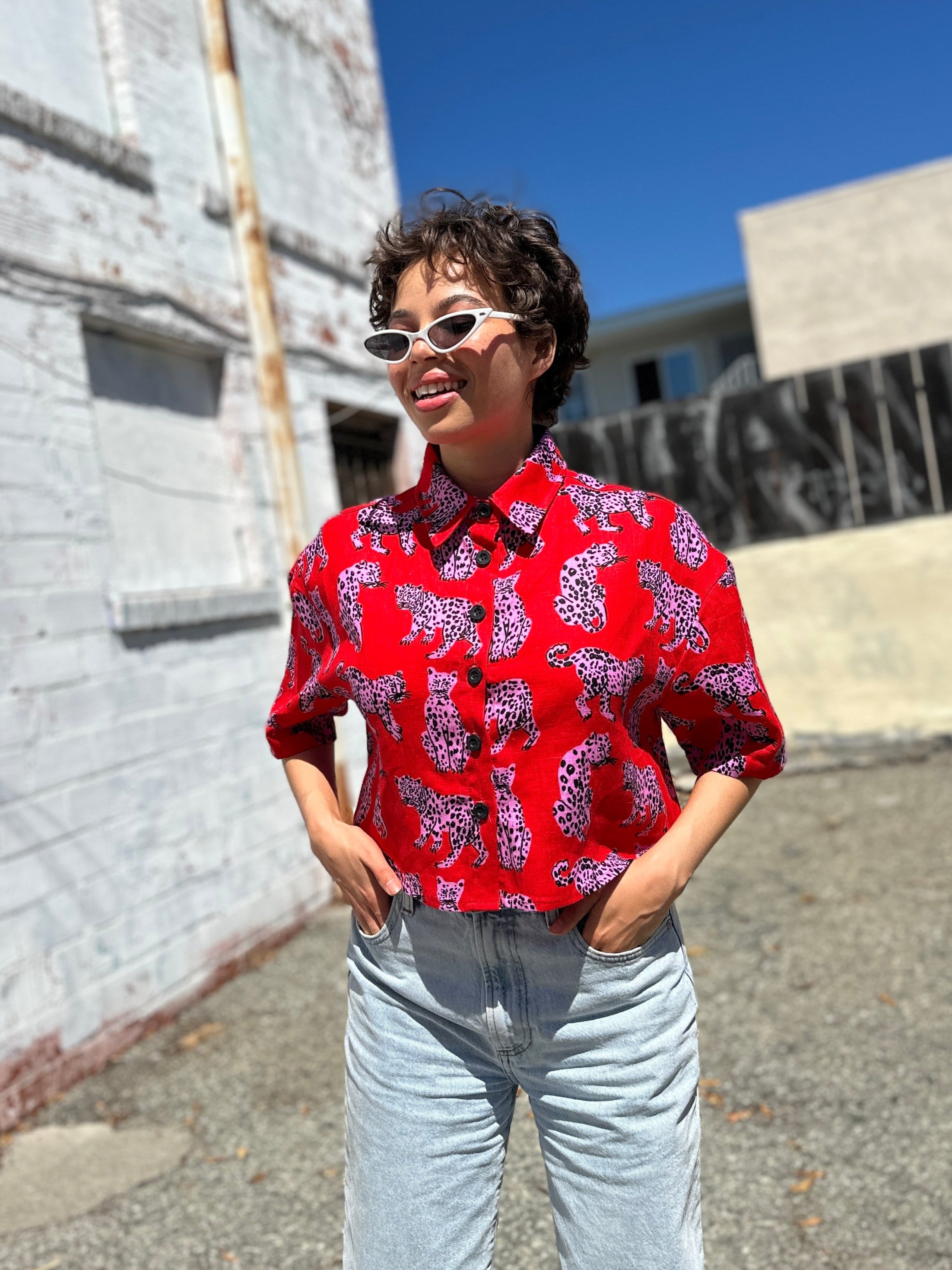 Linen Olivia Top Sondler Cat