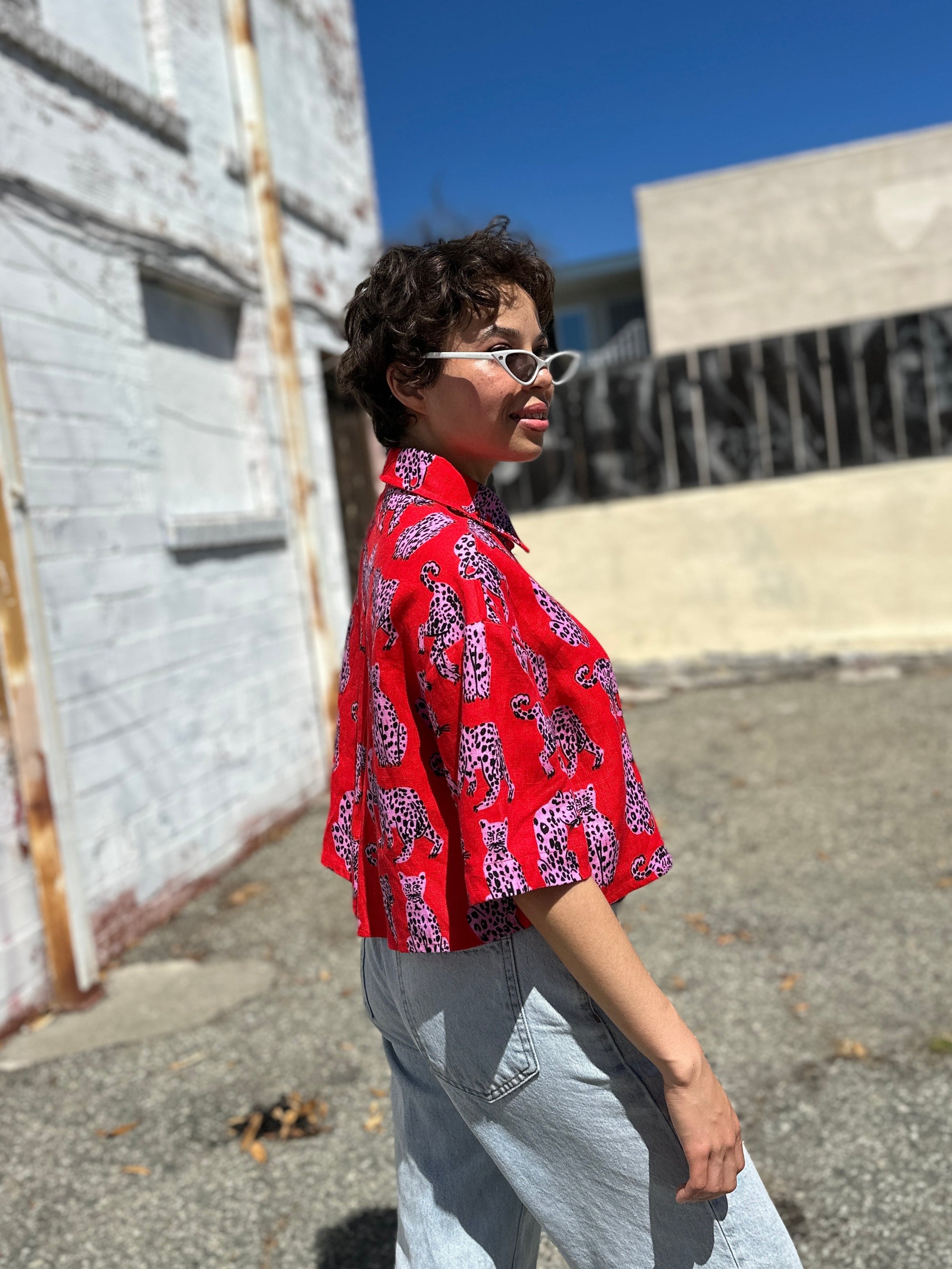 Linen Olivia Top Sondler Cat