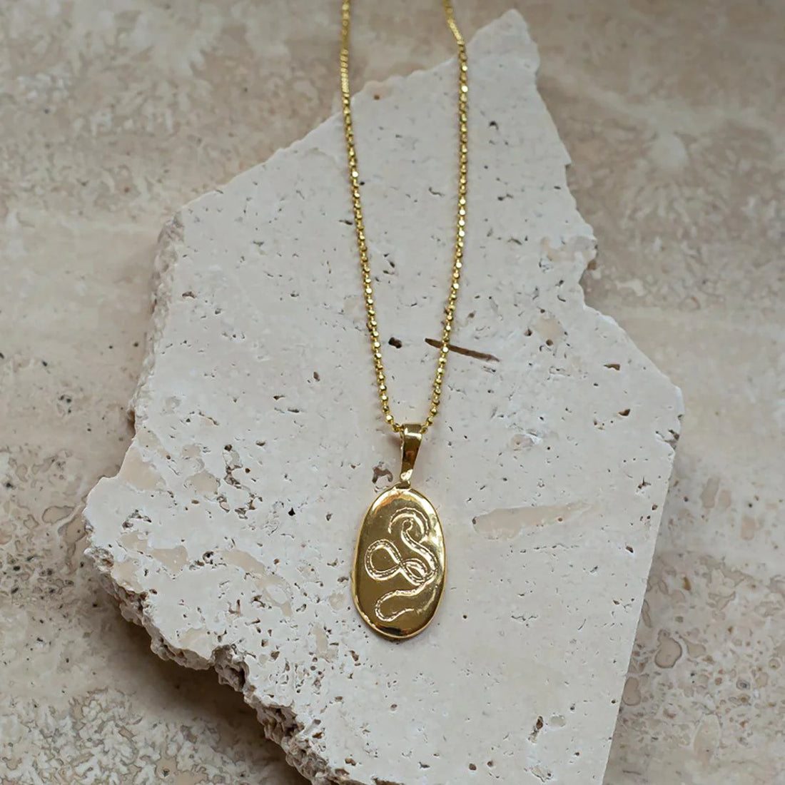 Serpent Rising Snake Pendant - Gold Plated