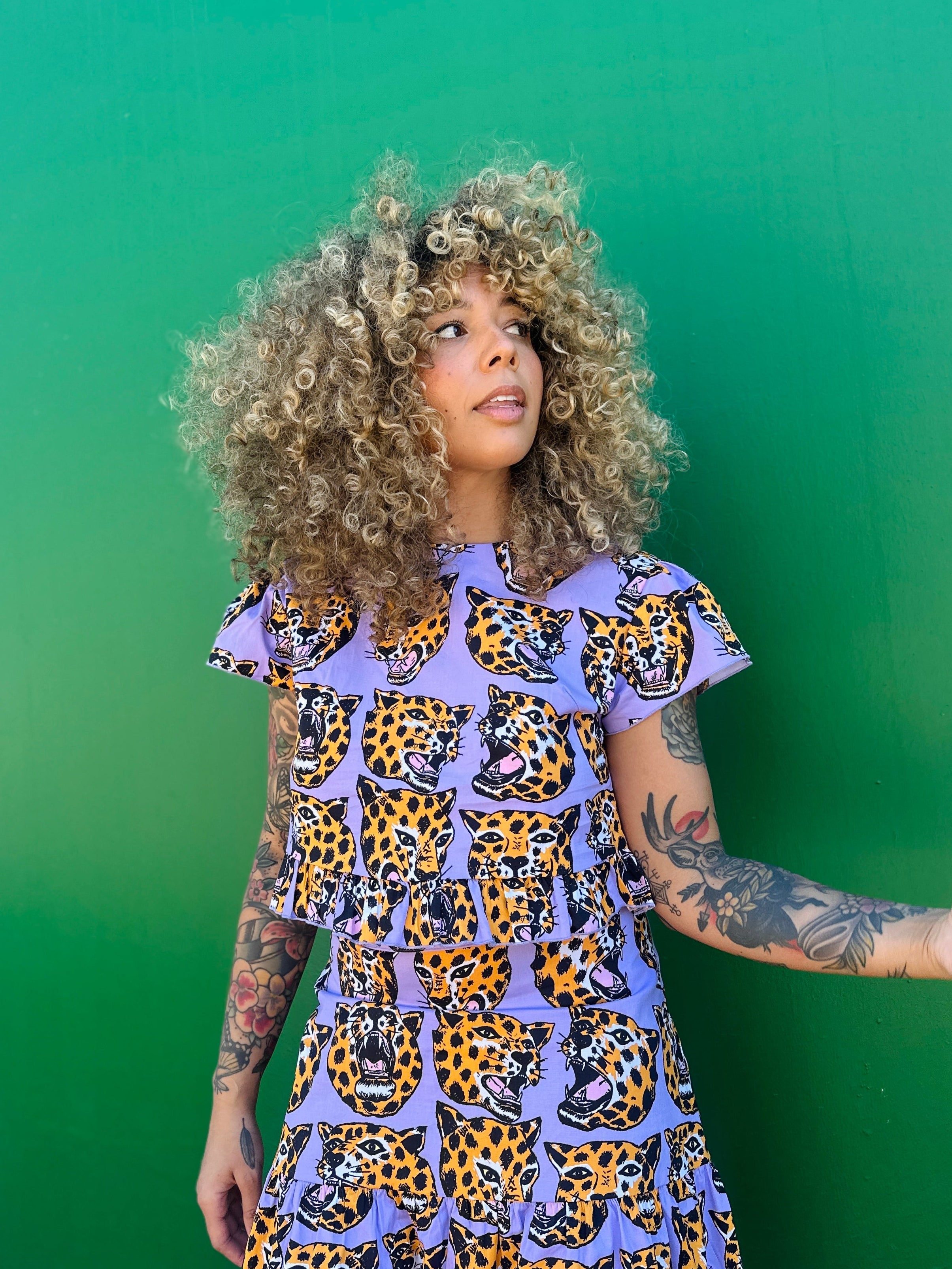 Gail Top Cheetah Head