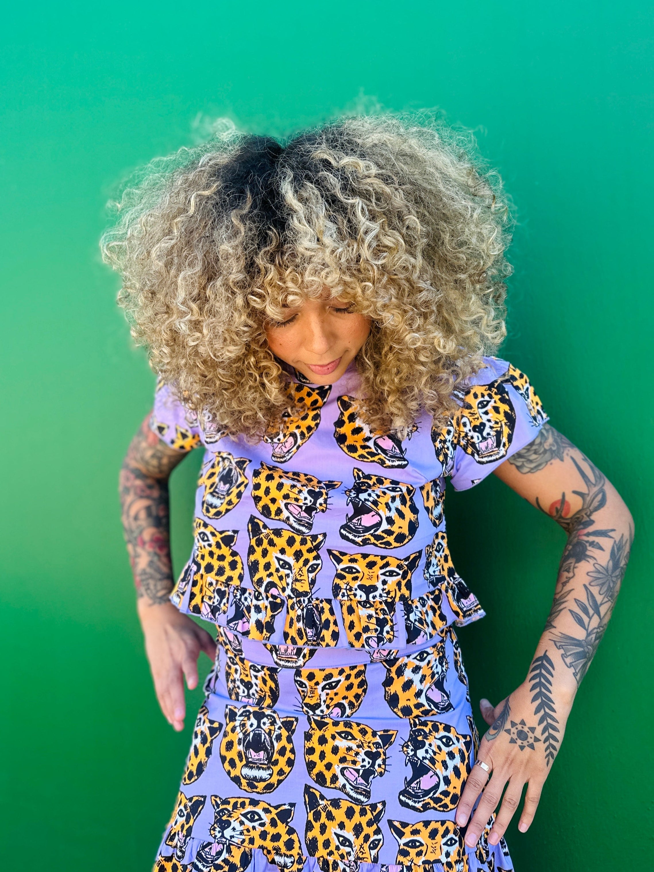 Gail Top Cheetah Head