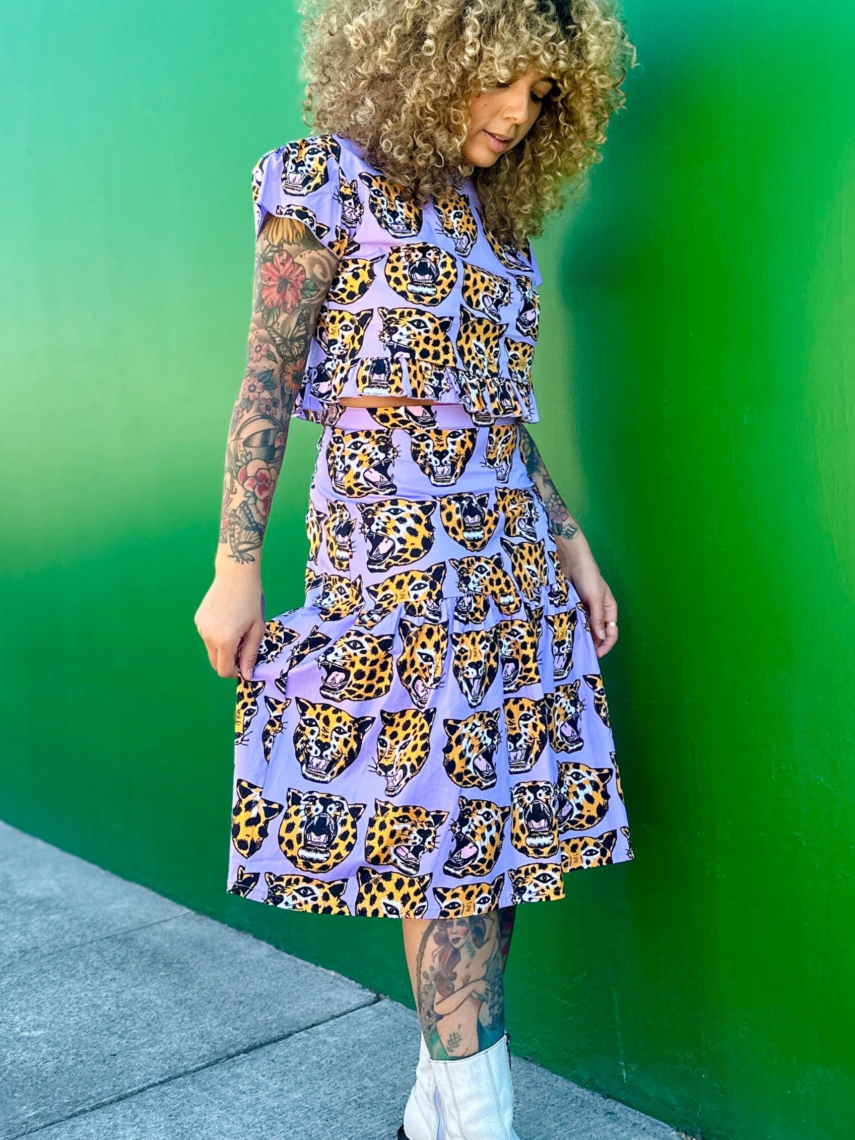 Gail Skirt Cheetah Head