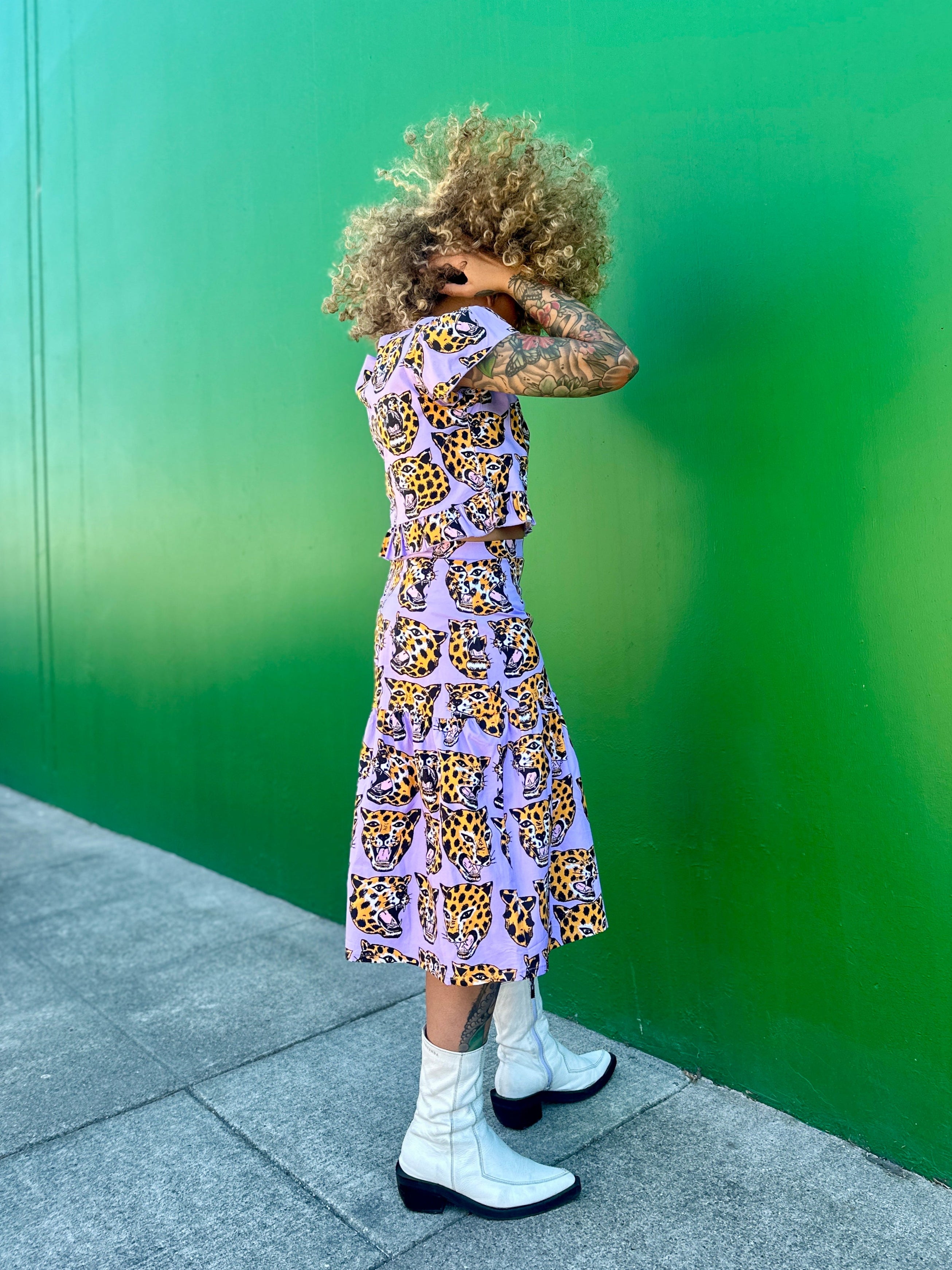 Gail Skirt Cheetah Head