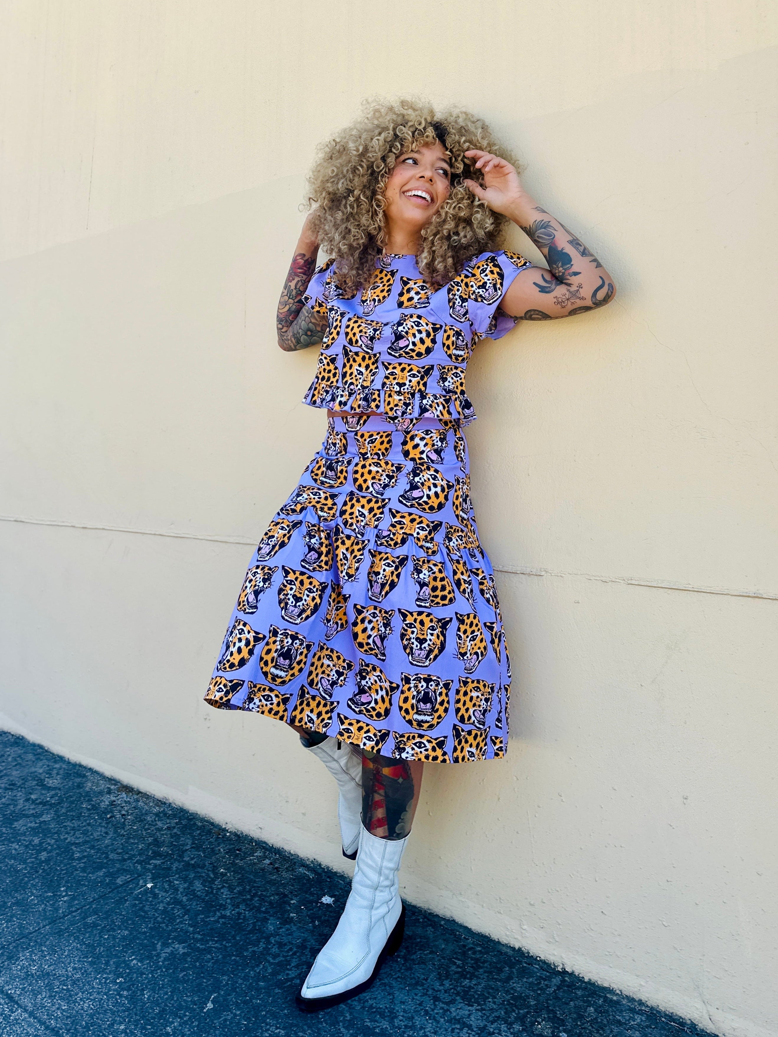 Gail Skirt Cheetah Head