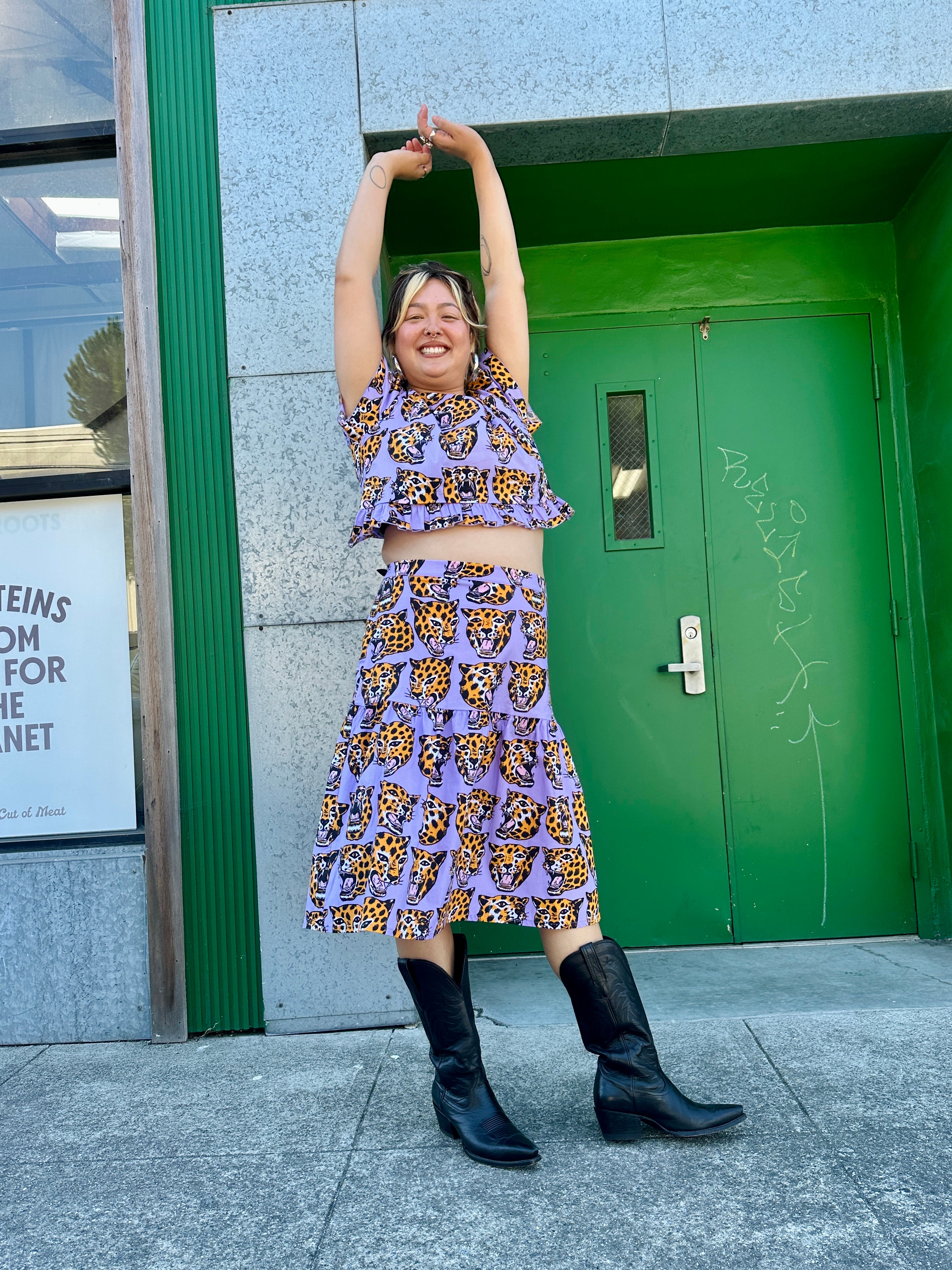 Gail Skirt Cheetah Head