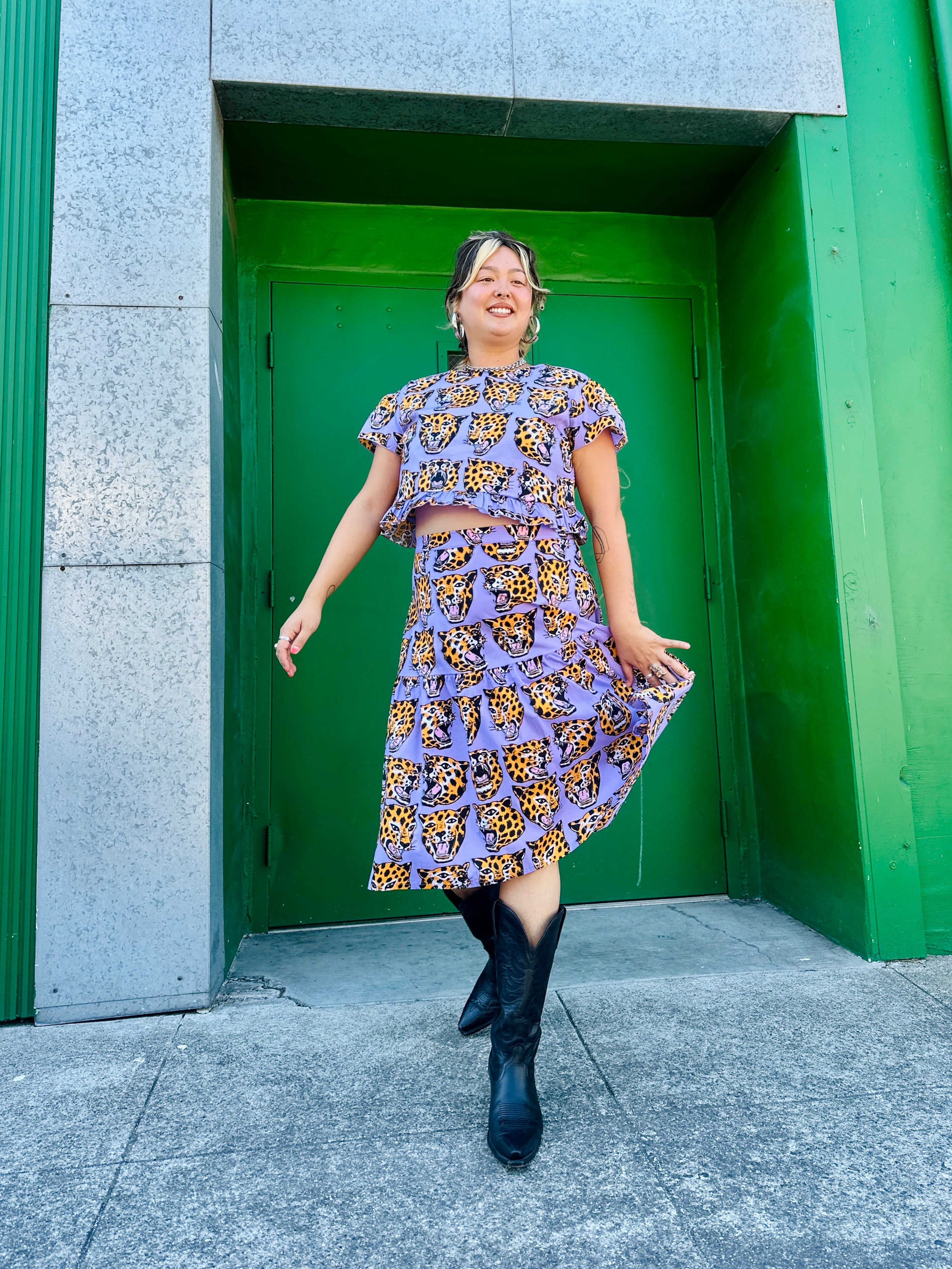 Gail Skirt Cheetah Head