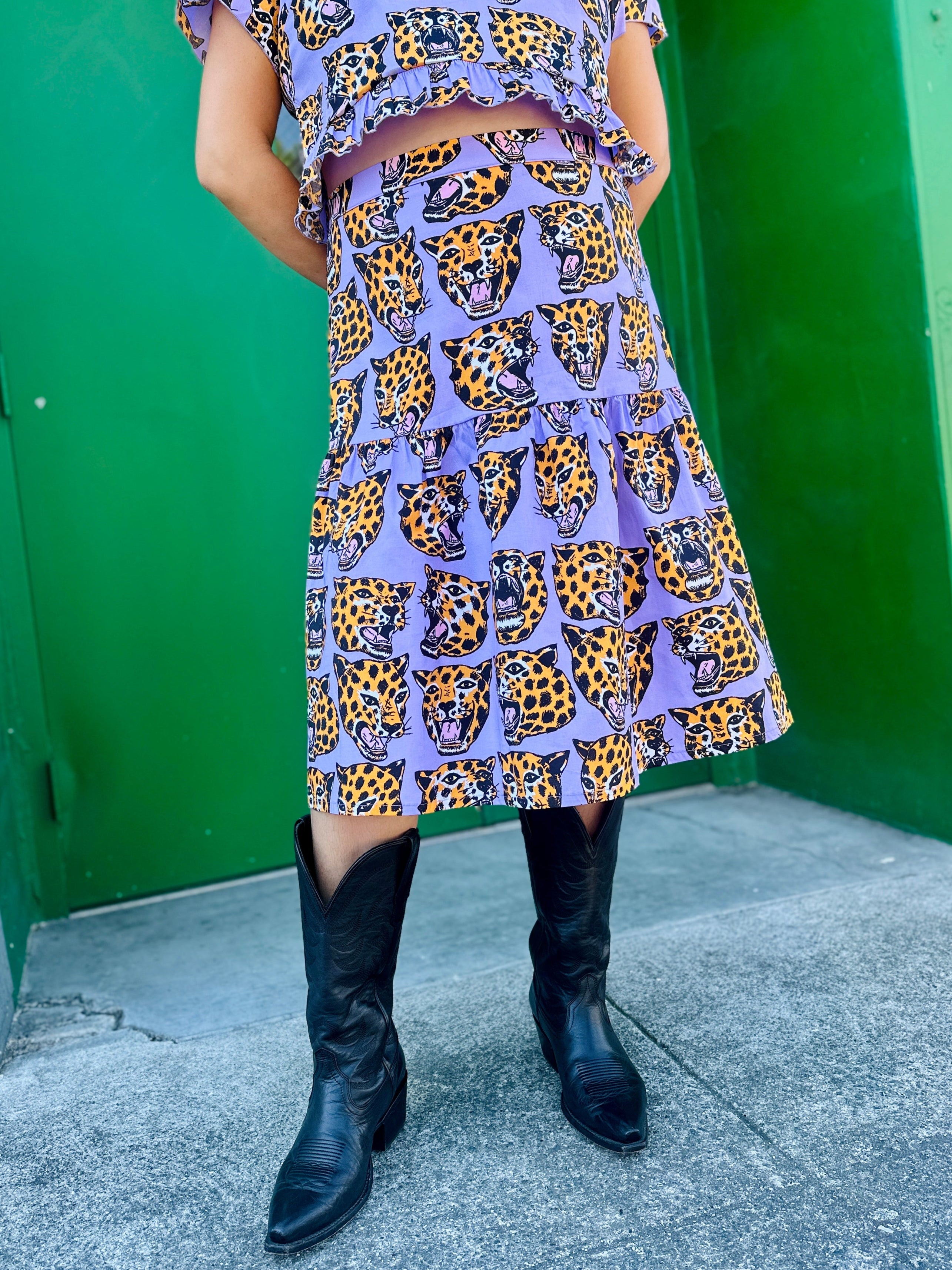 Gail Skirt Cheetah Head