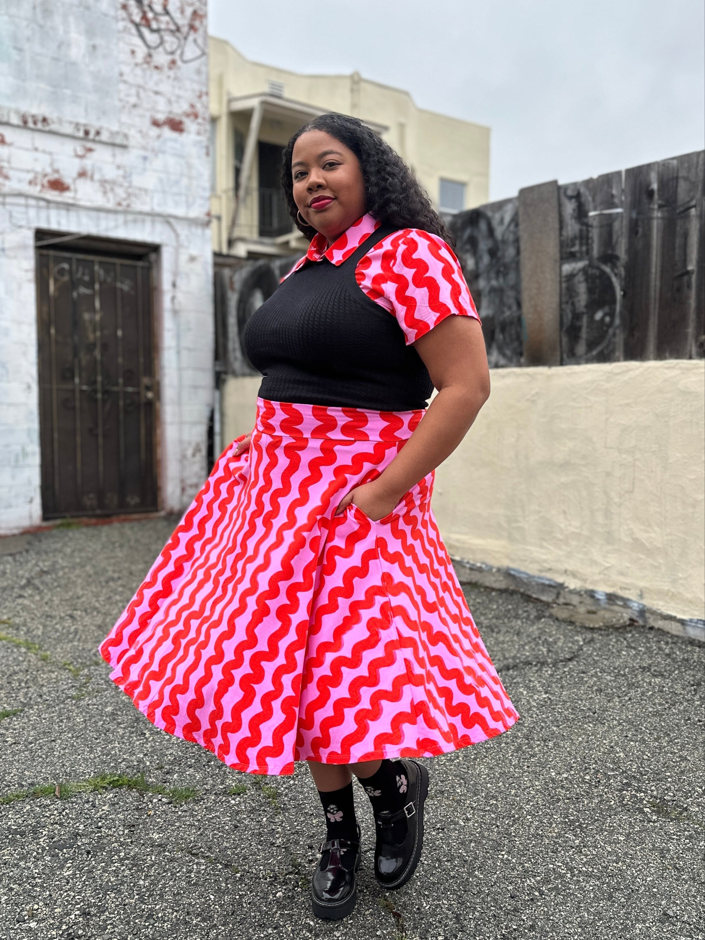 Francis Skirt Pink Squiggle
