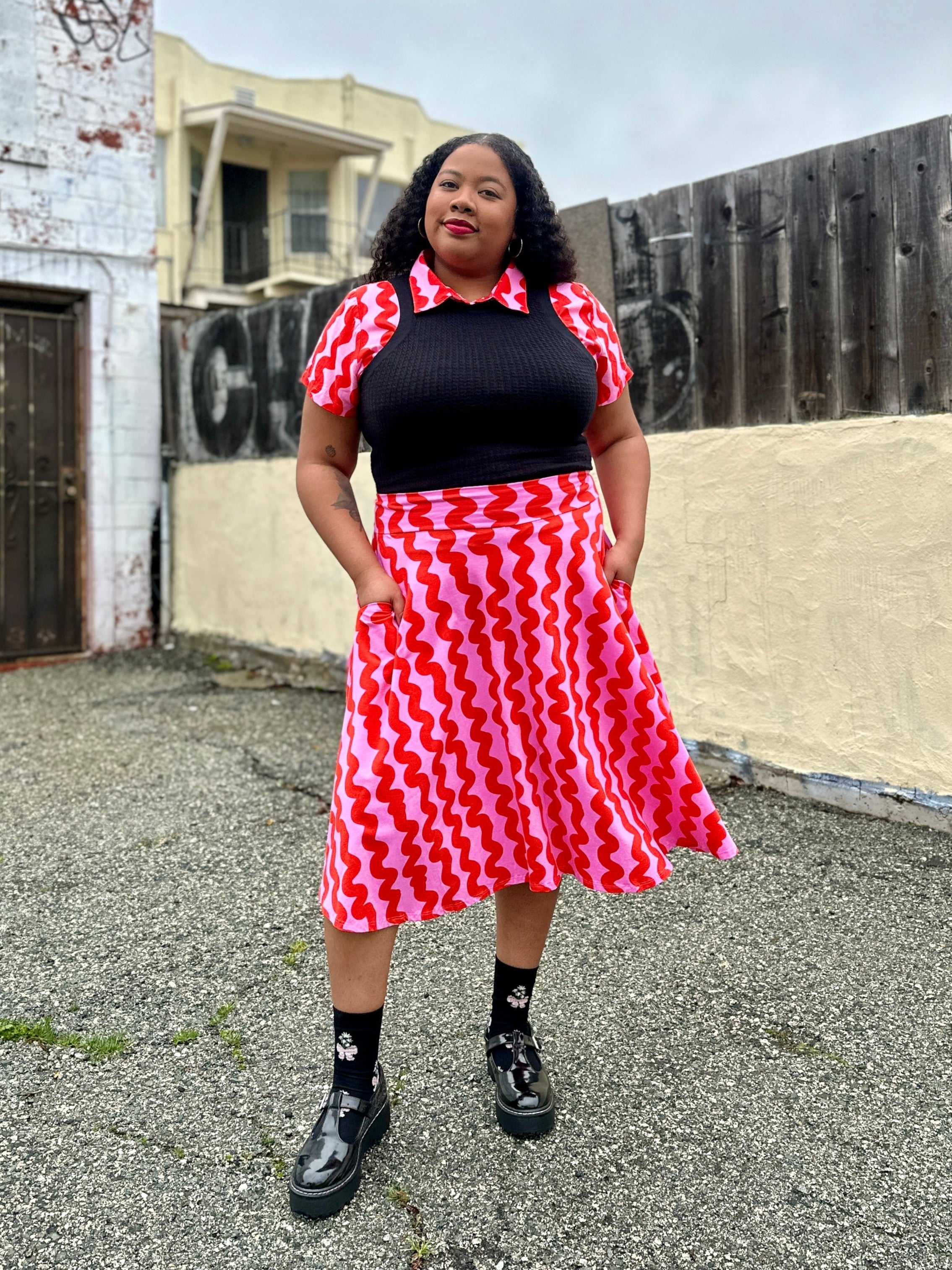 Francis Skirt Pink Squiggle