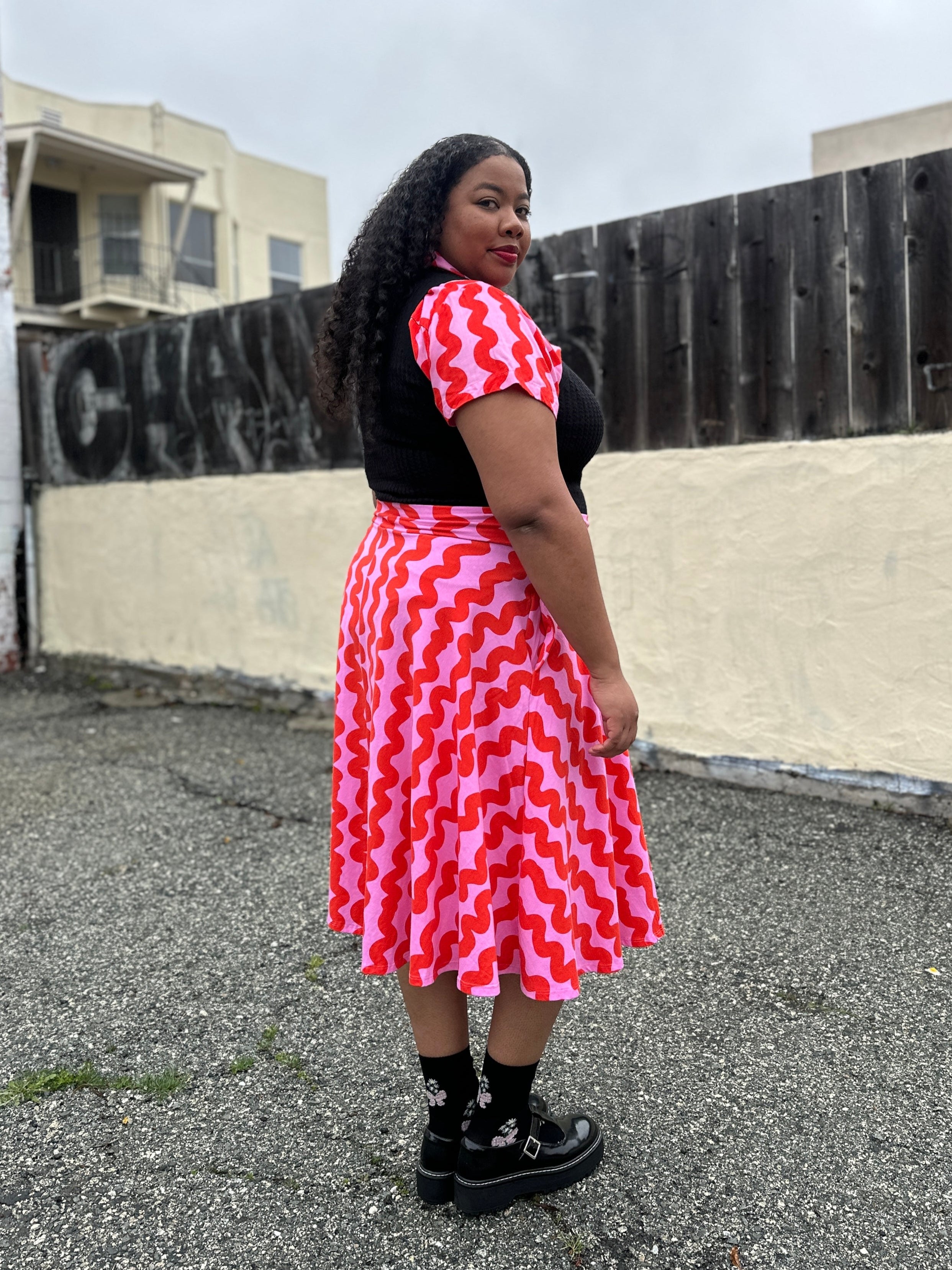 Francis Skirt Pink Squiggle