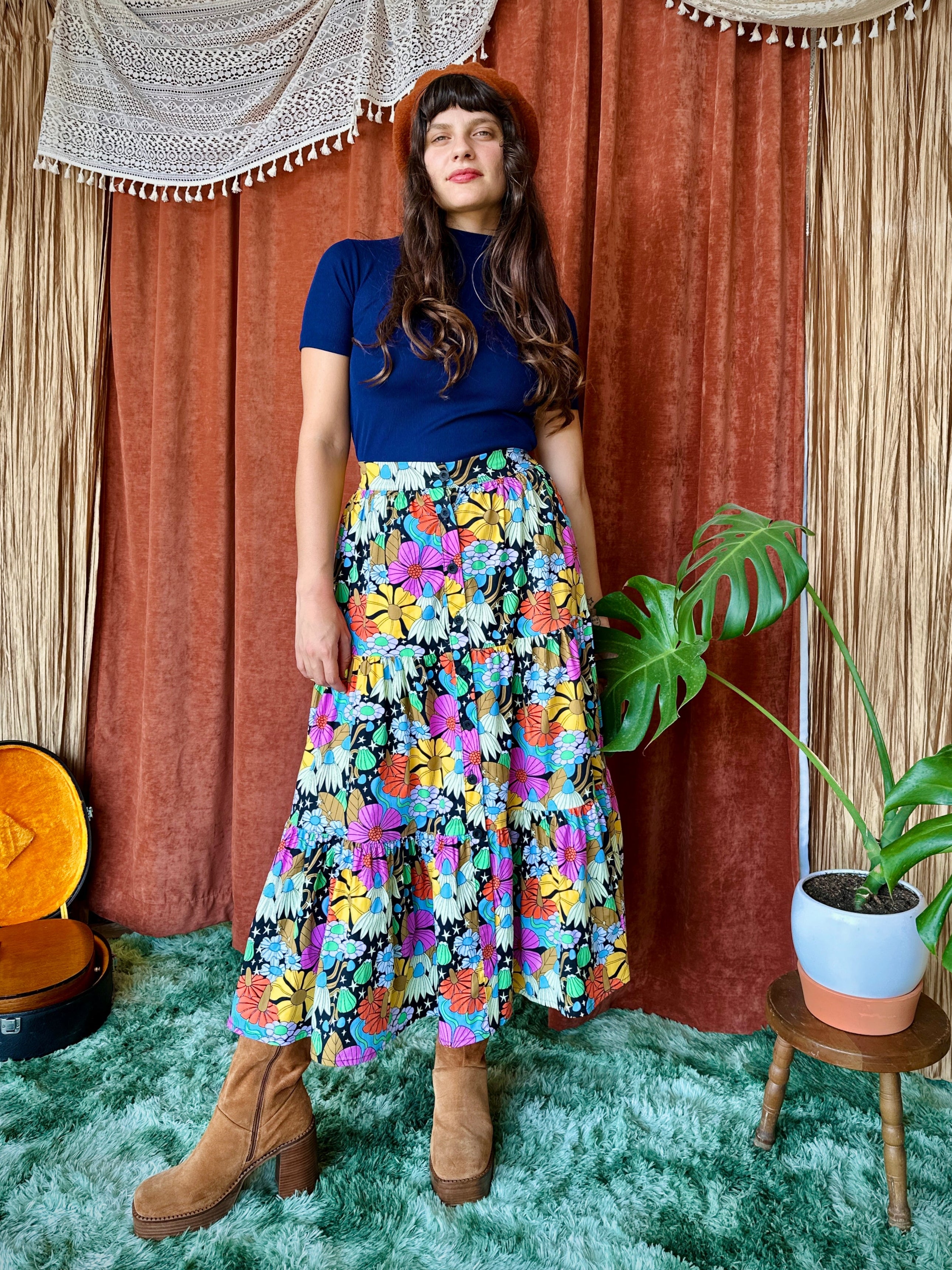 Prairie Skirt Cosmic Floral