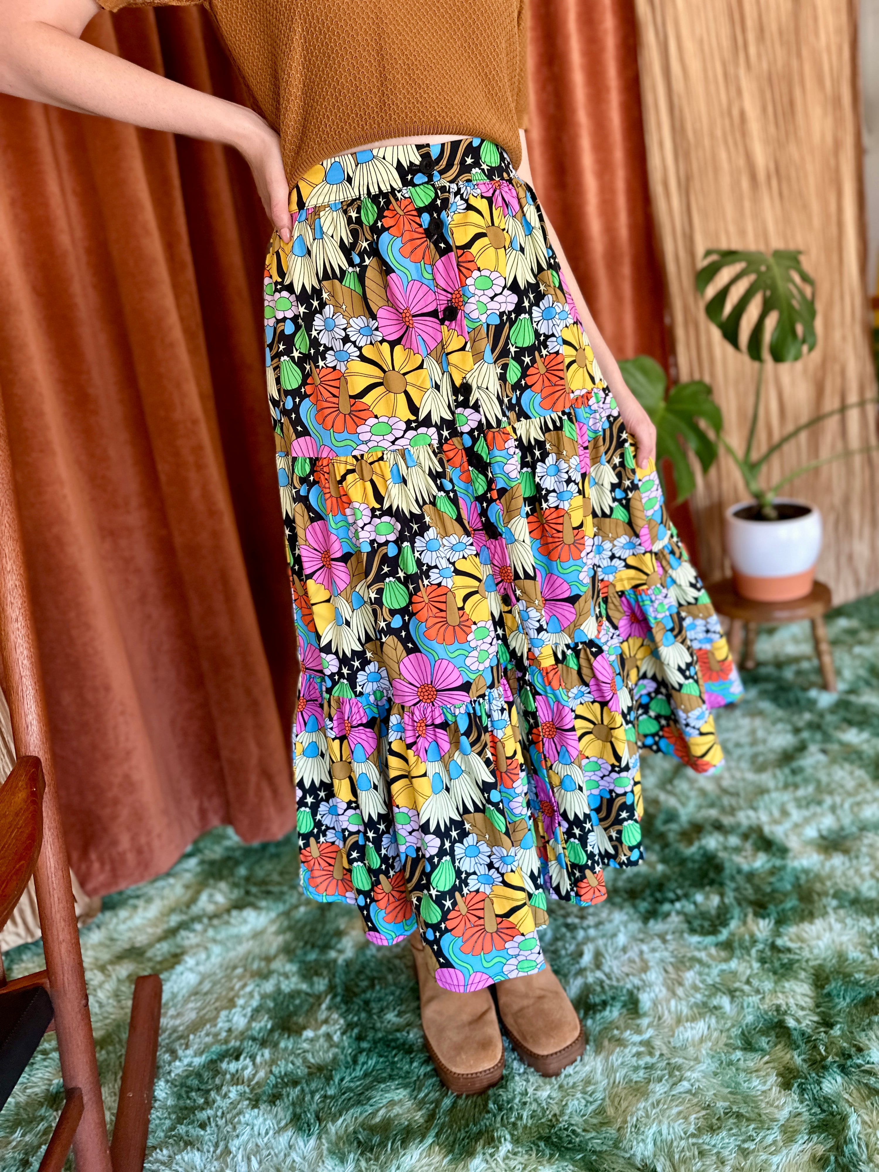 Prairie Skirt Cosmic Floral