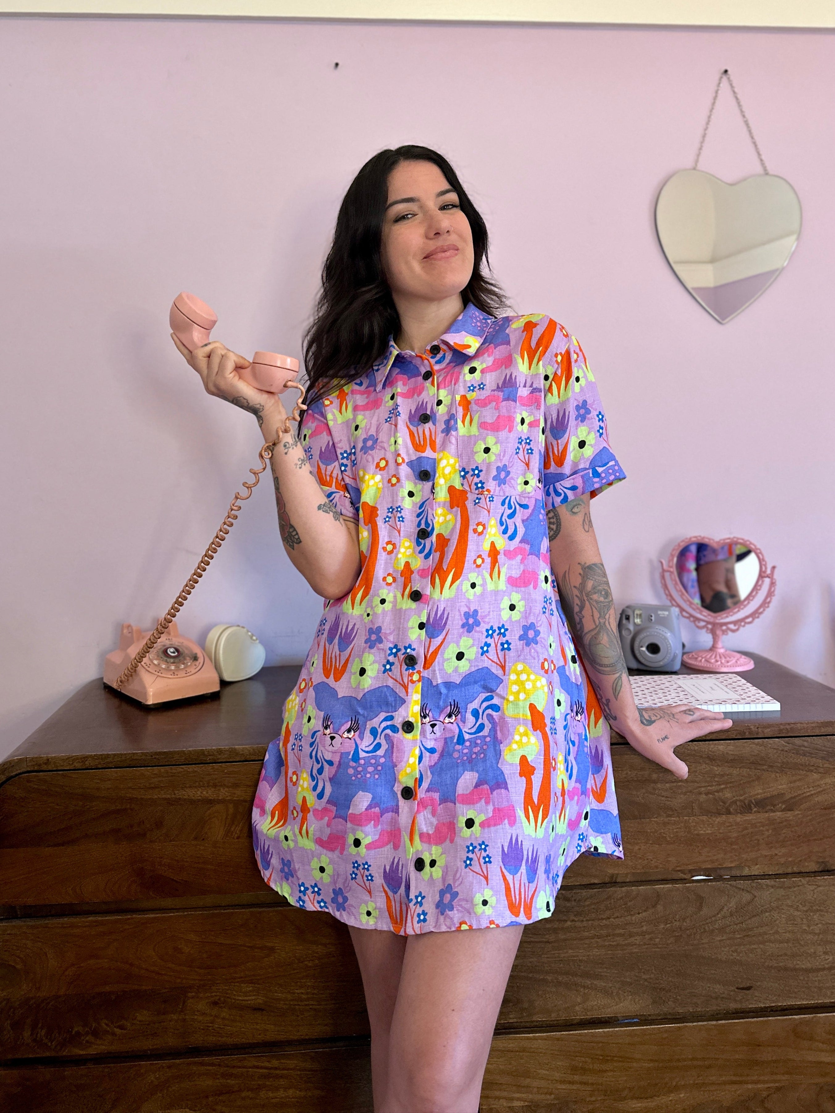 Linen Shirt Dress Cry Baby MD / Cry Baby Linen Shirt Dress Cry Baby MD / Cry Baby