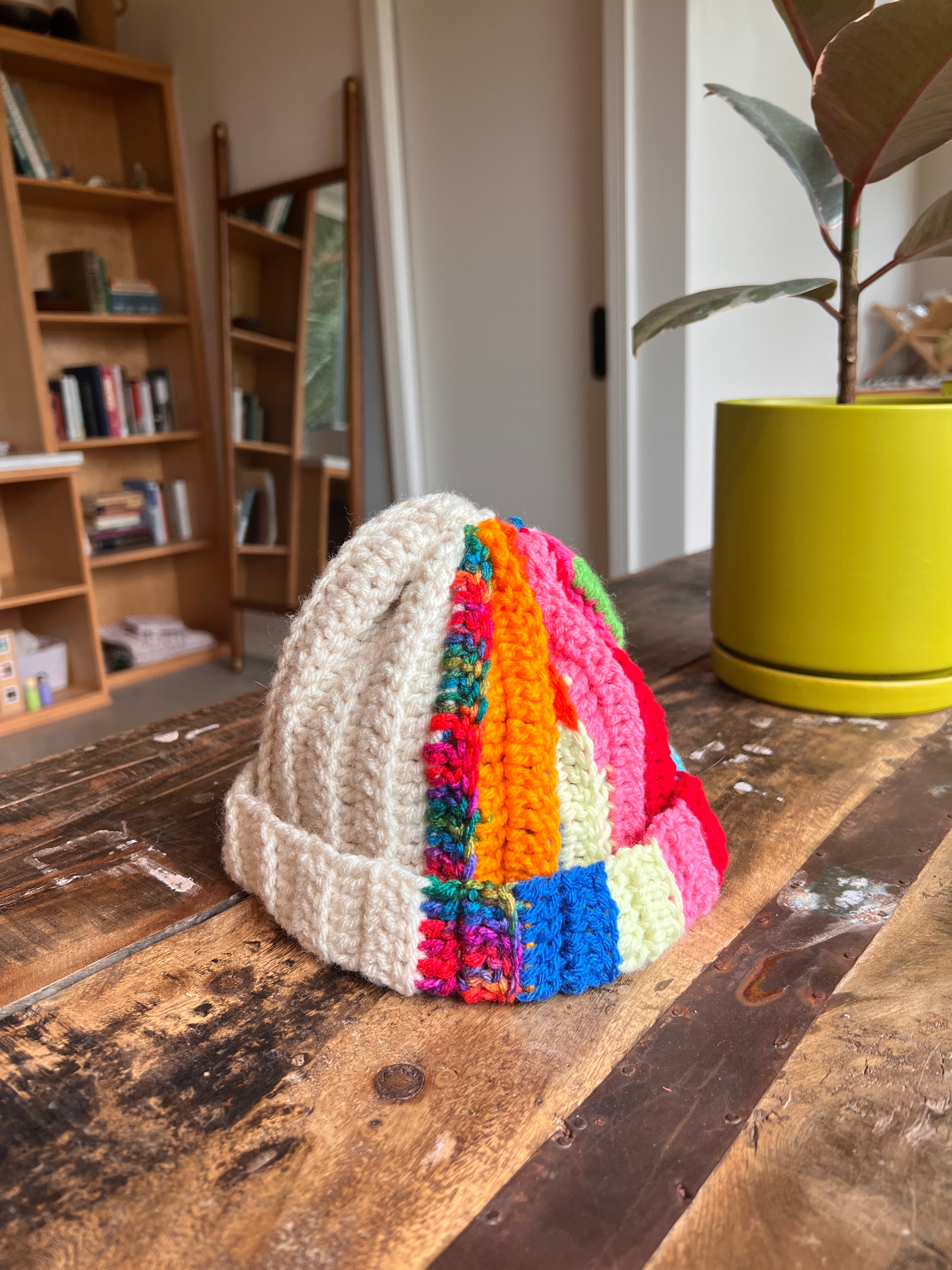 Bev Made Two-Tone Scrap Beanie
