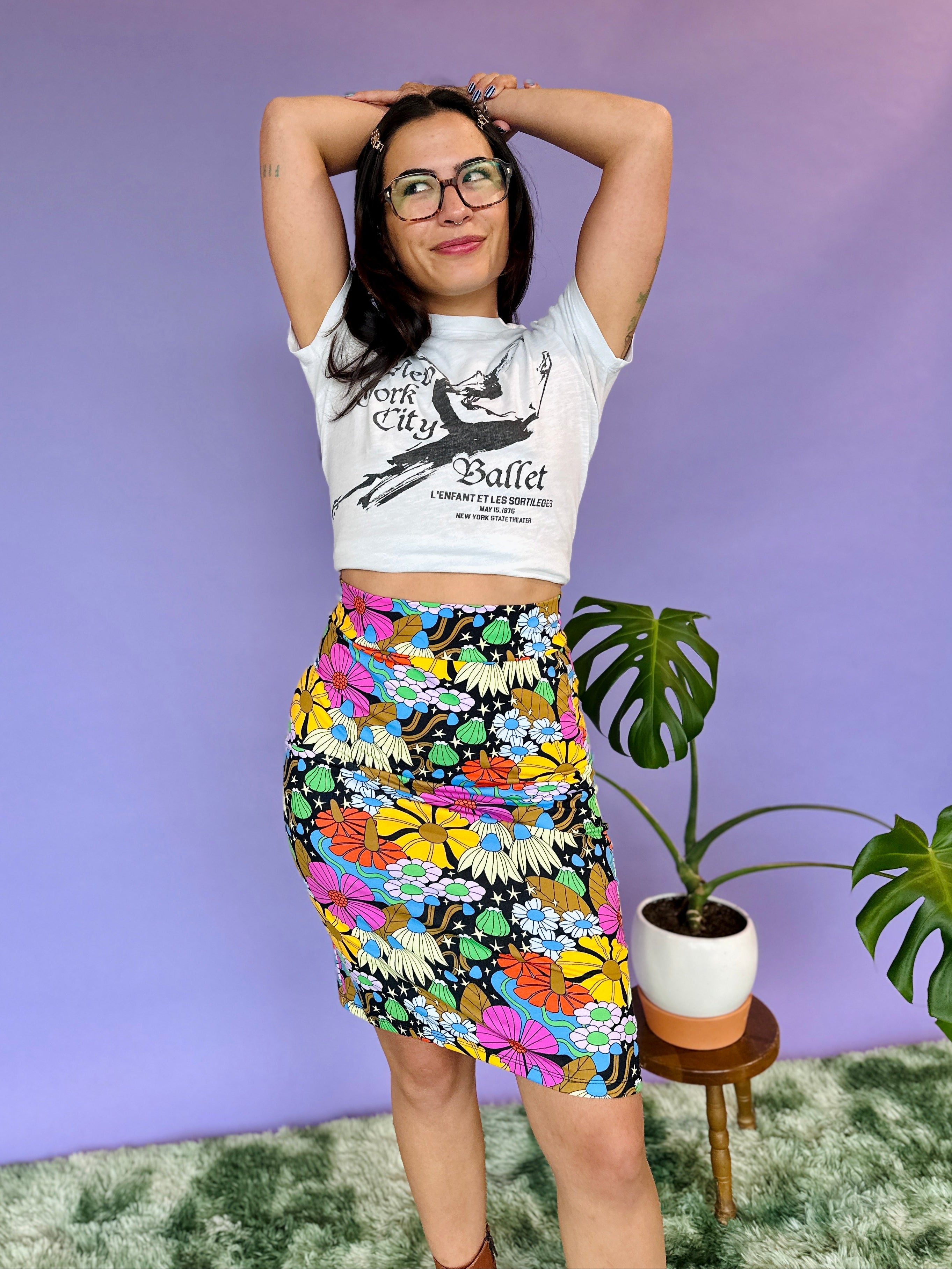 Wiggle Skirt Cosmic Floral