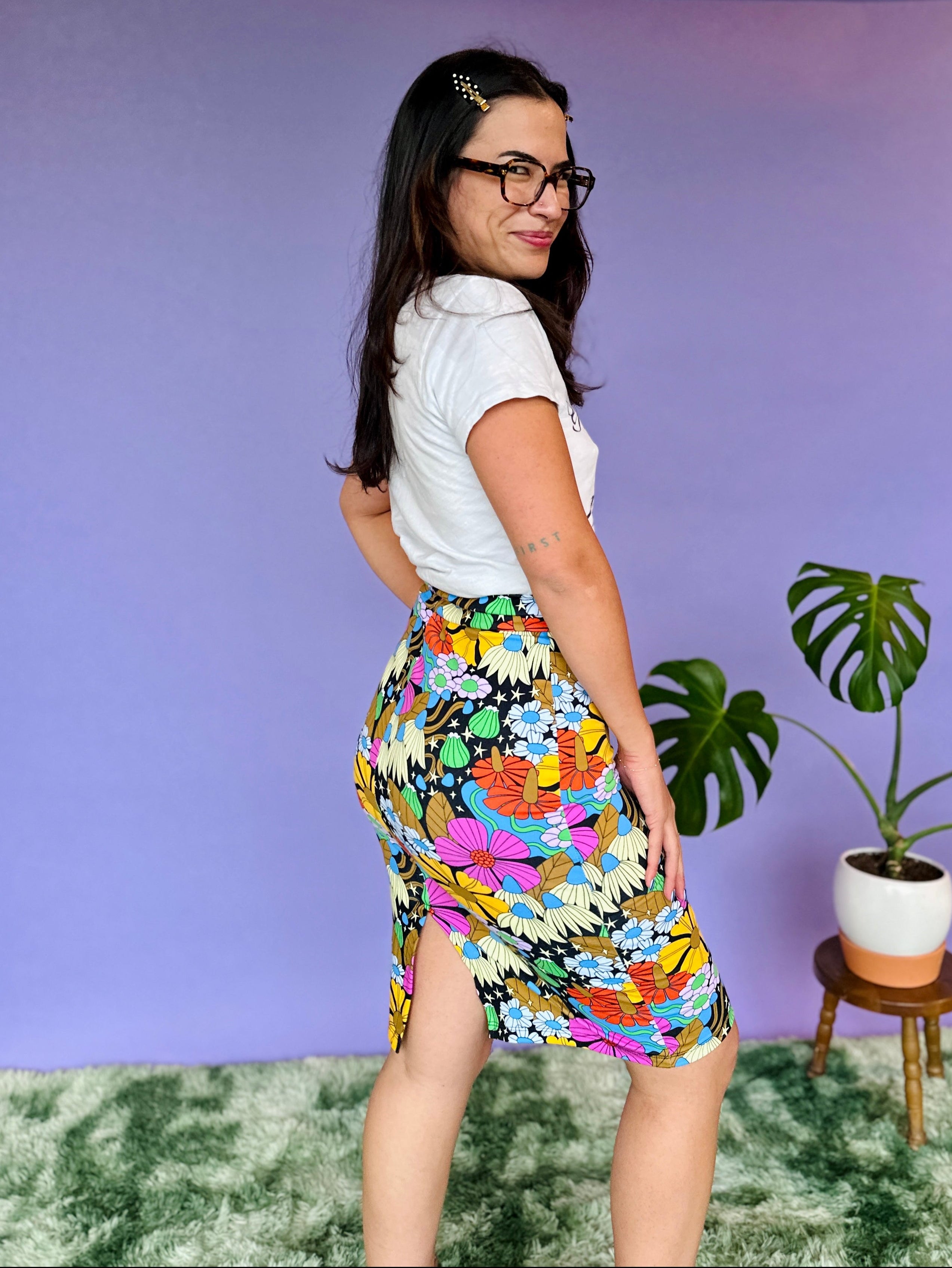 Wiggle Skirt Cosmic Floral