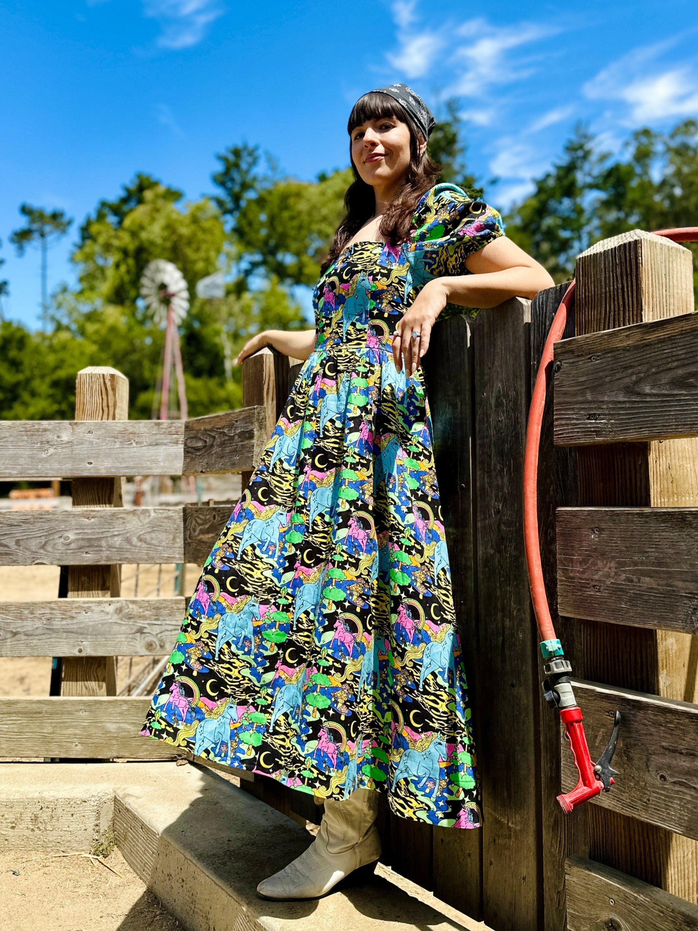 Linen Princess Dress Unicorn NOOWORKS Linen Princess Dress Unicorn NOOWORKS