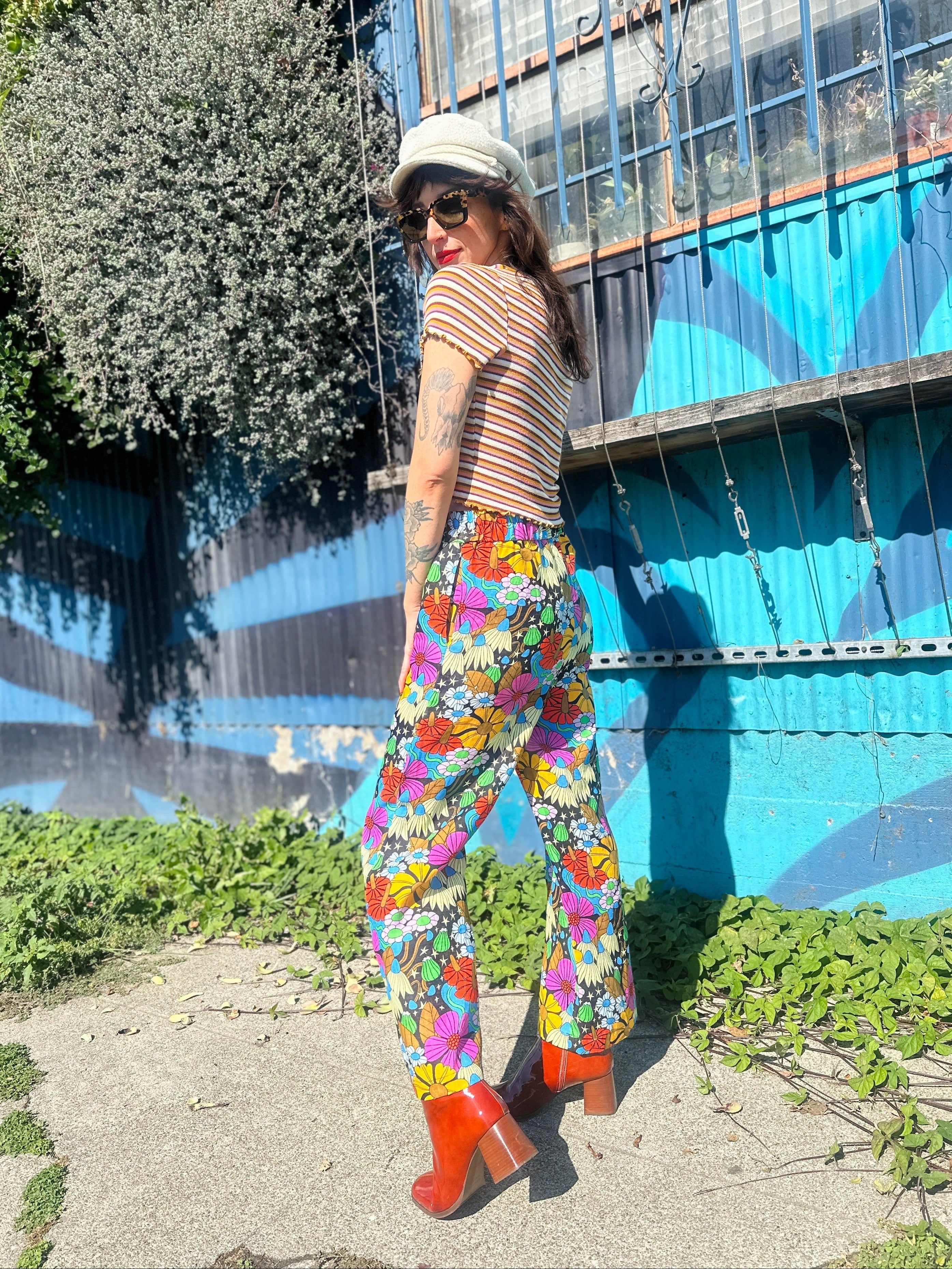 Linen Catalina Pant Cosmic Floral