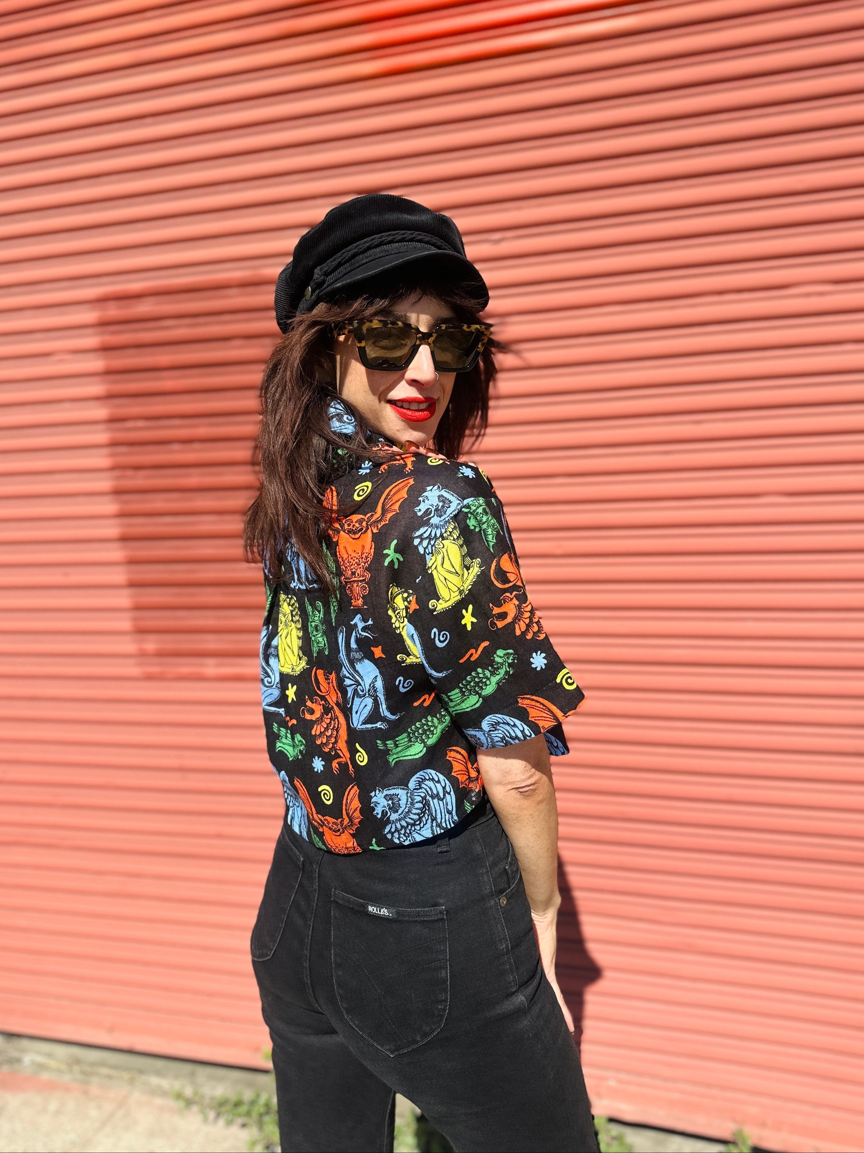 Linen Olivia Top Gargoyles