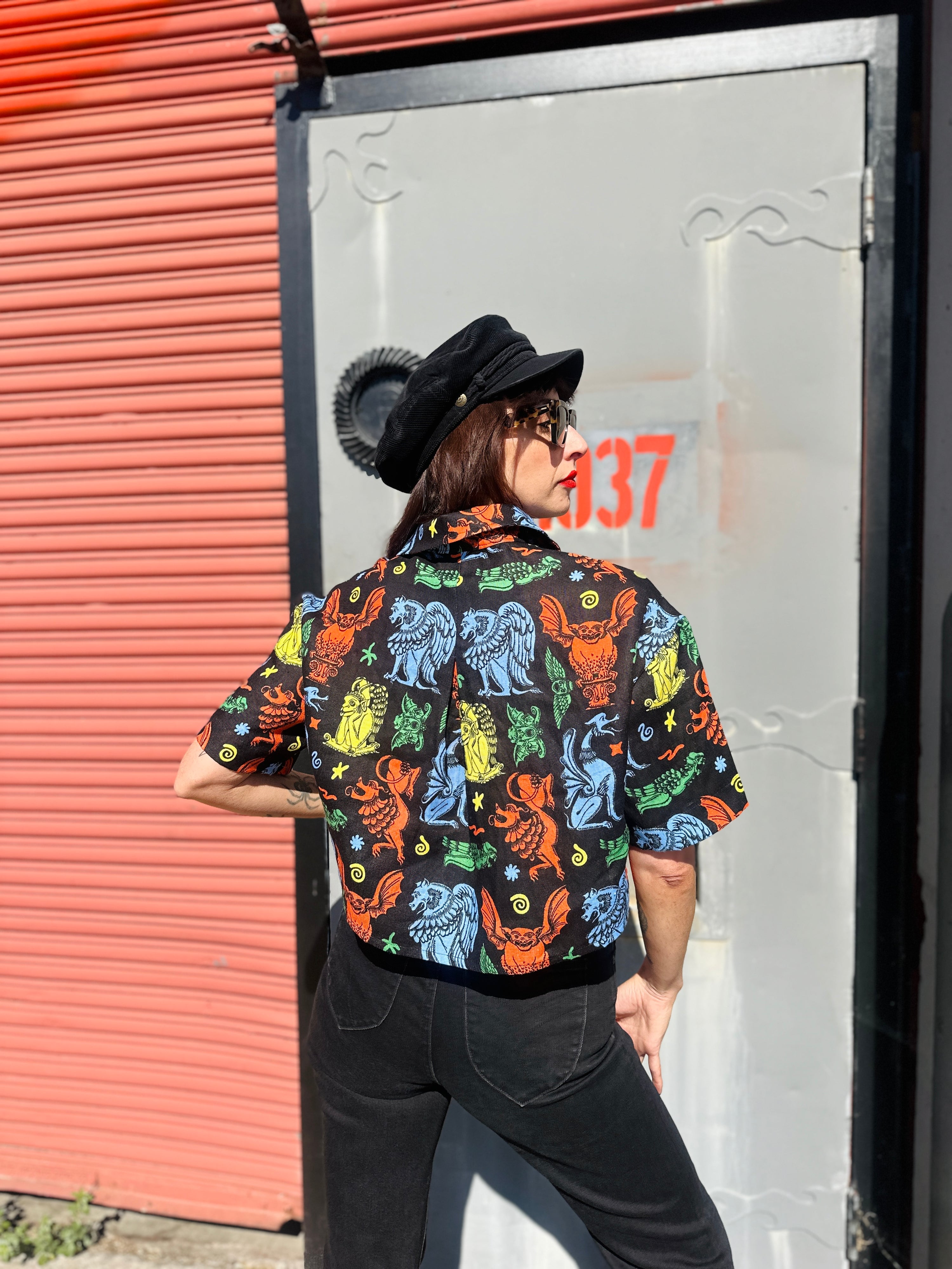 Linen Olivia Top Gargoyles