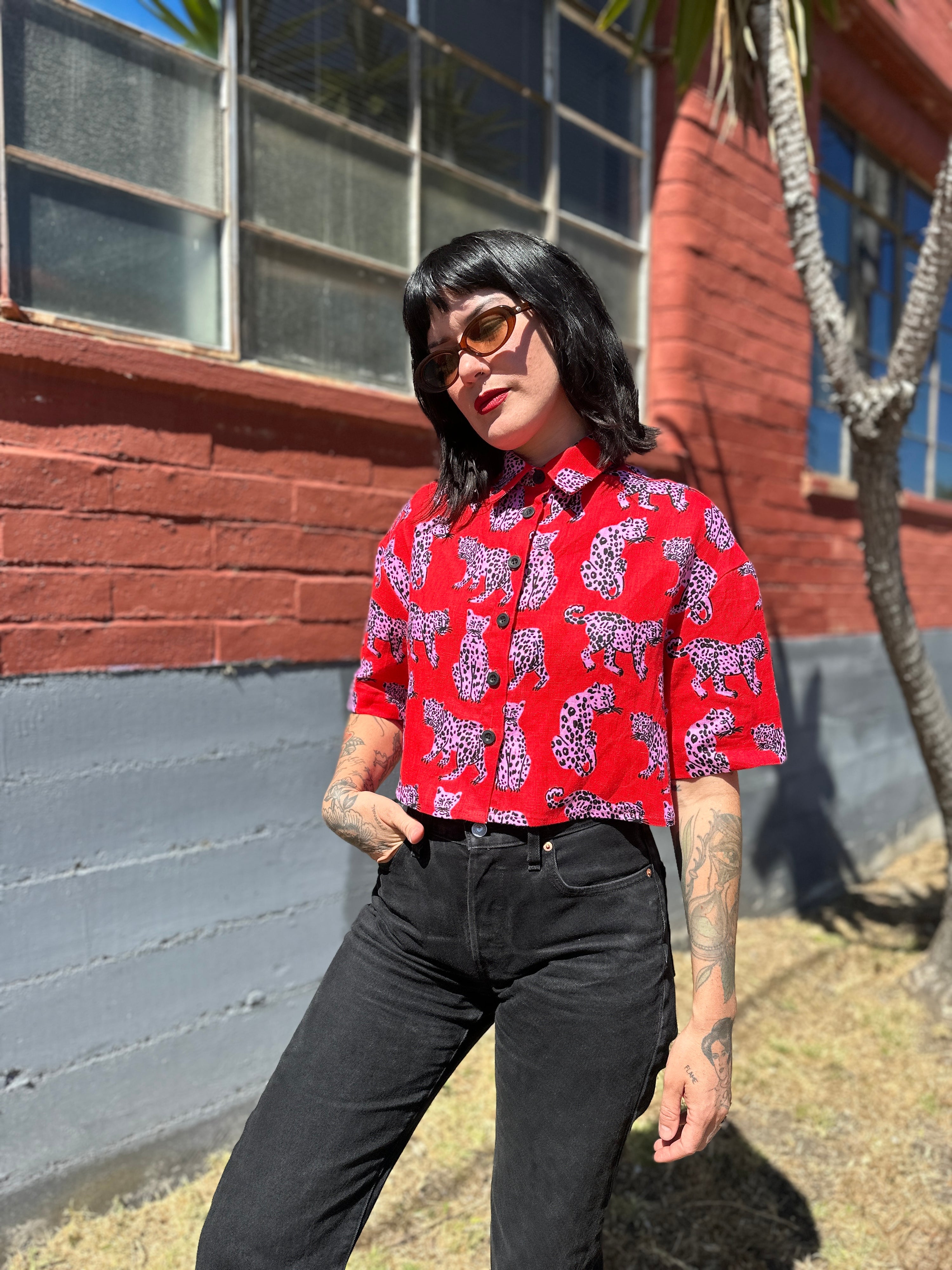 Linen Olivia Top Sondler Cat