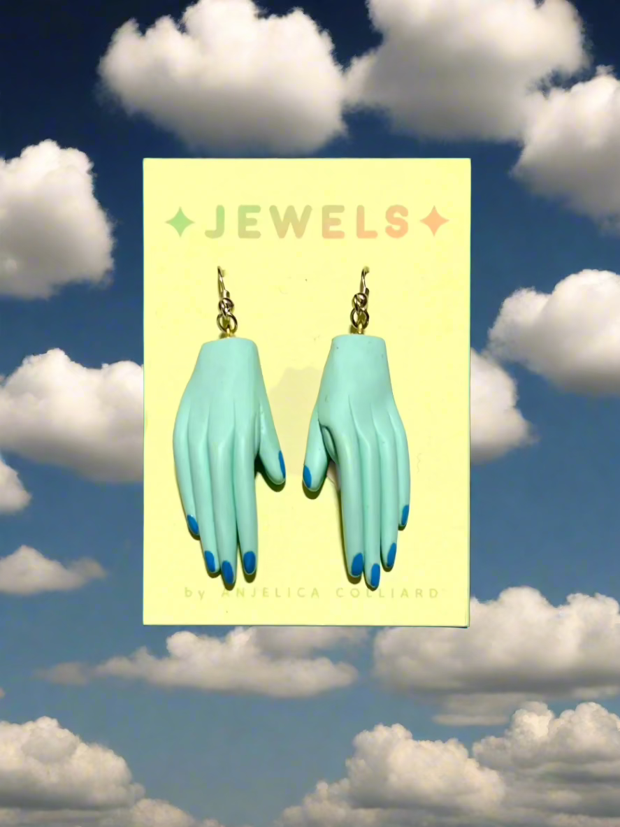 Jellicore Hand Earrings - Seafoam