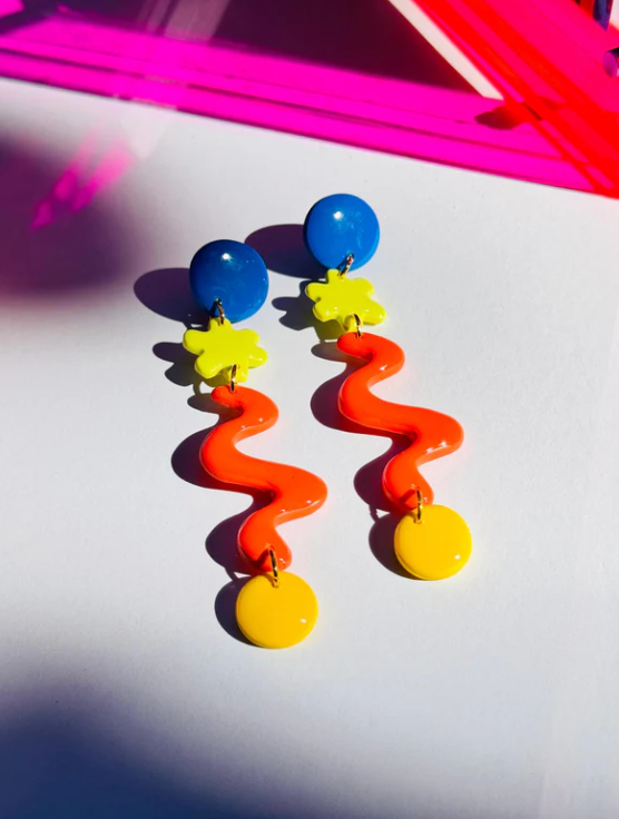 Primary Squiggle Earrings