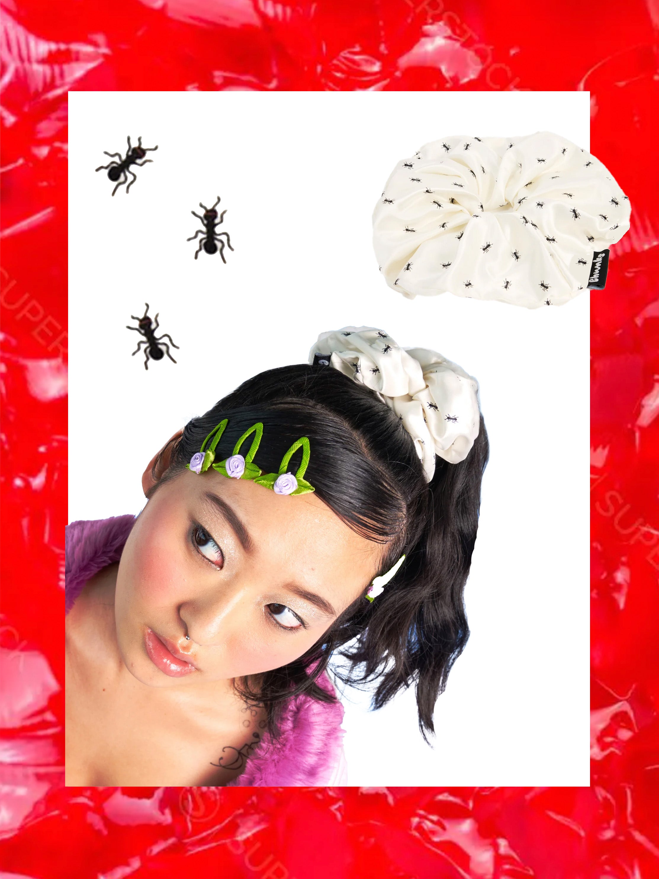 Silk Scrunchie - Large Ants