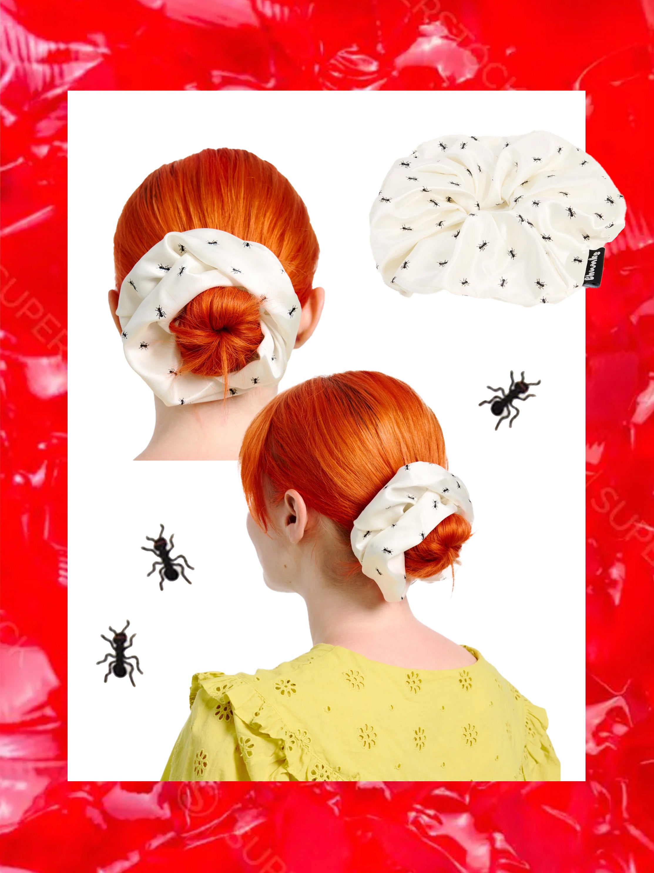 Silk Scrunchie - Large Ants