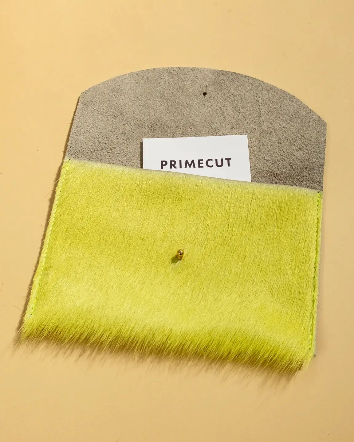 Envelope Pouch - Chartreuse Hair On Hide