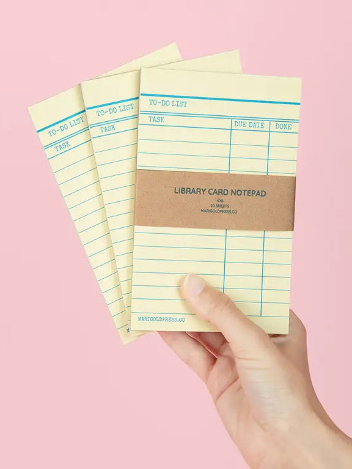 Library Card Notepad - Yellow
