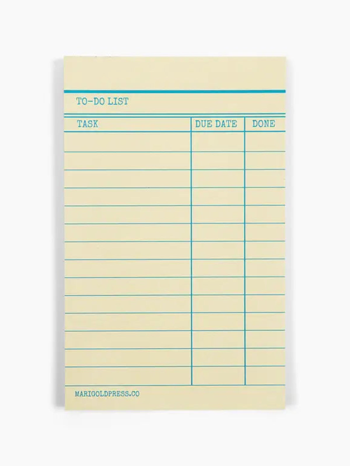 Library Card Notepad - Yellow