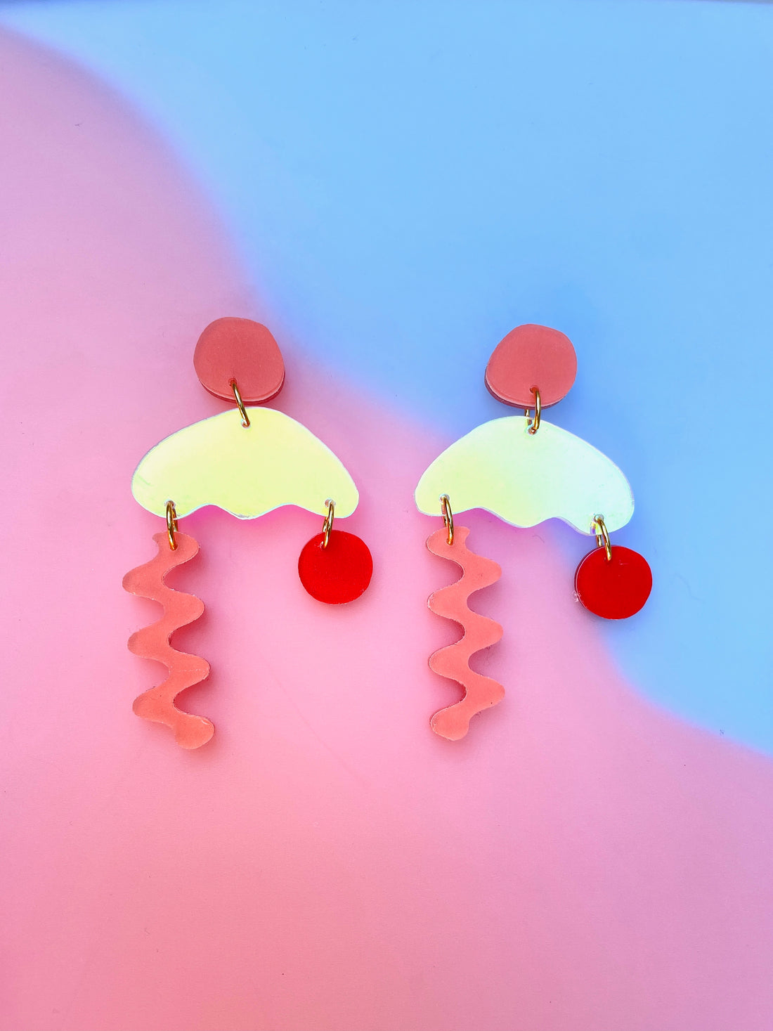 Dconstruct Squiggle Storm Earrings - Peach