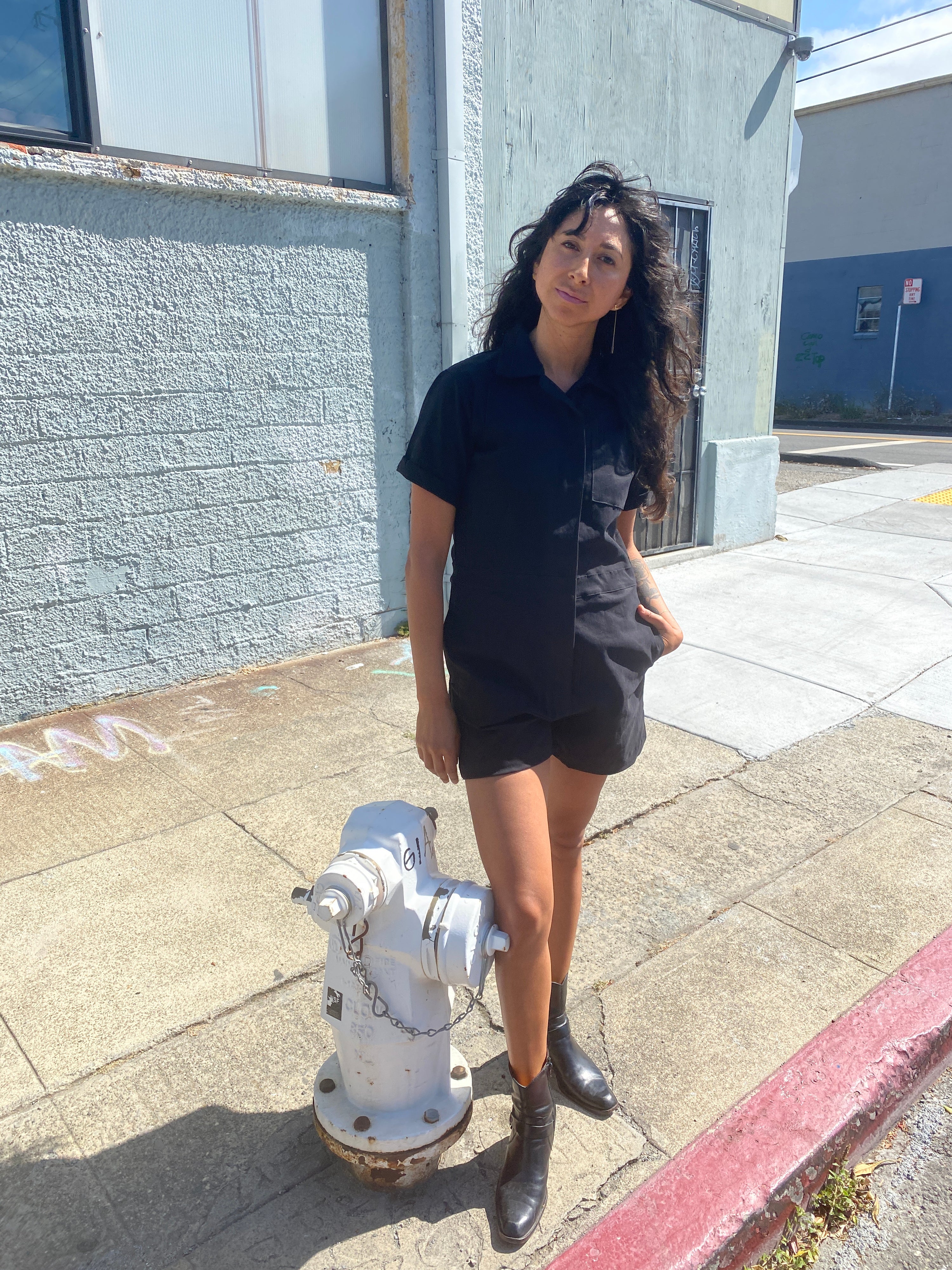 Shortalls Black Overdye