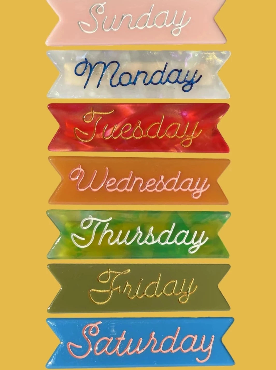 Days of the Week Hair Clip Pack