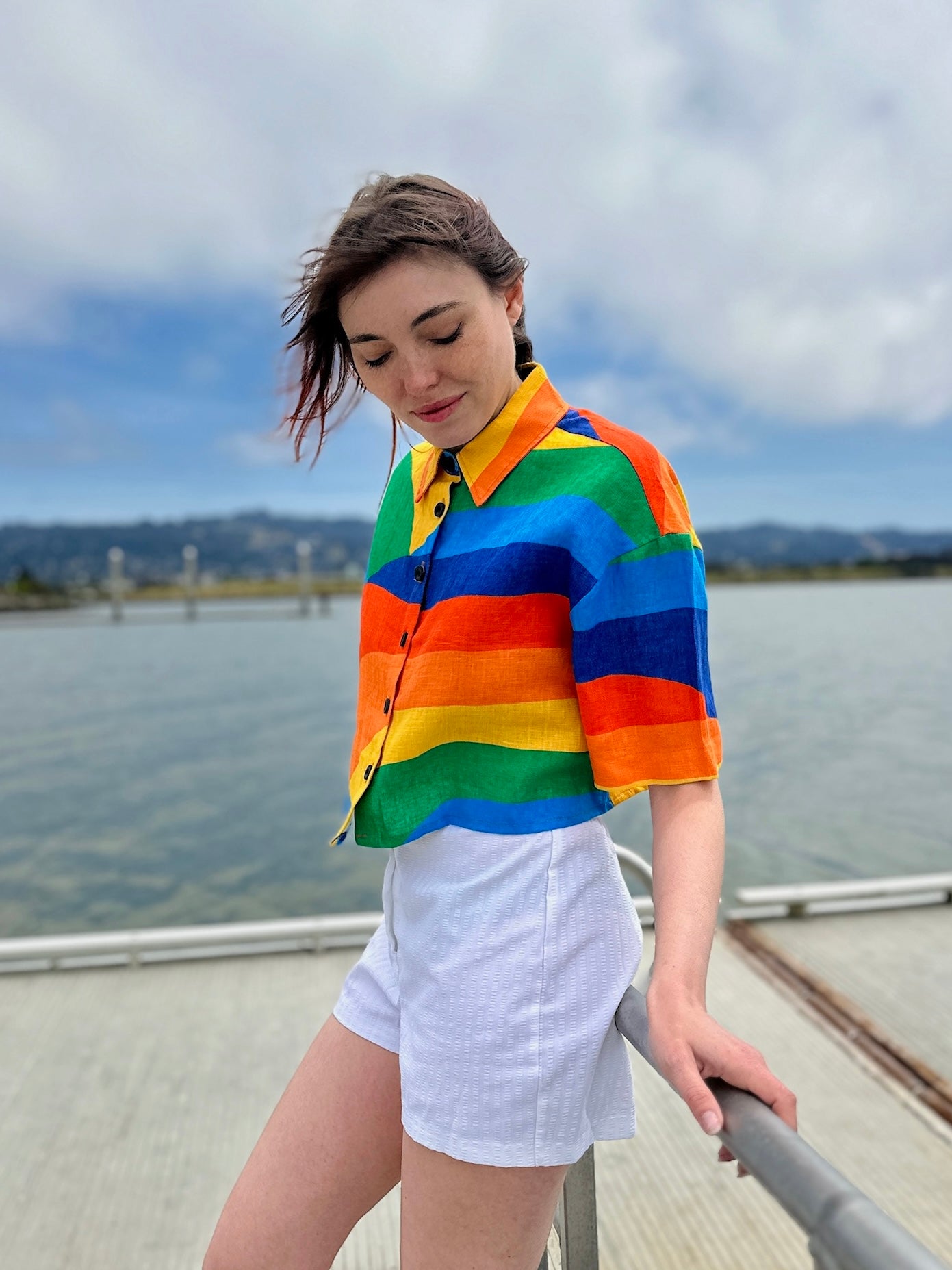 Linen Olivia Top Sunset Valley