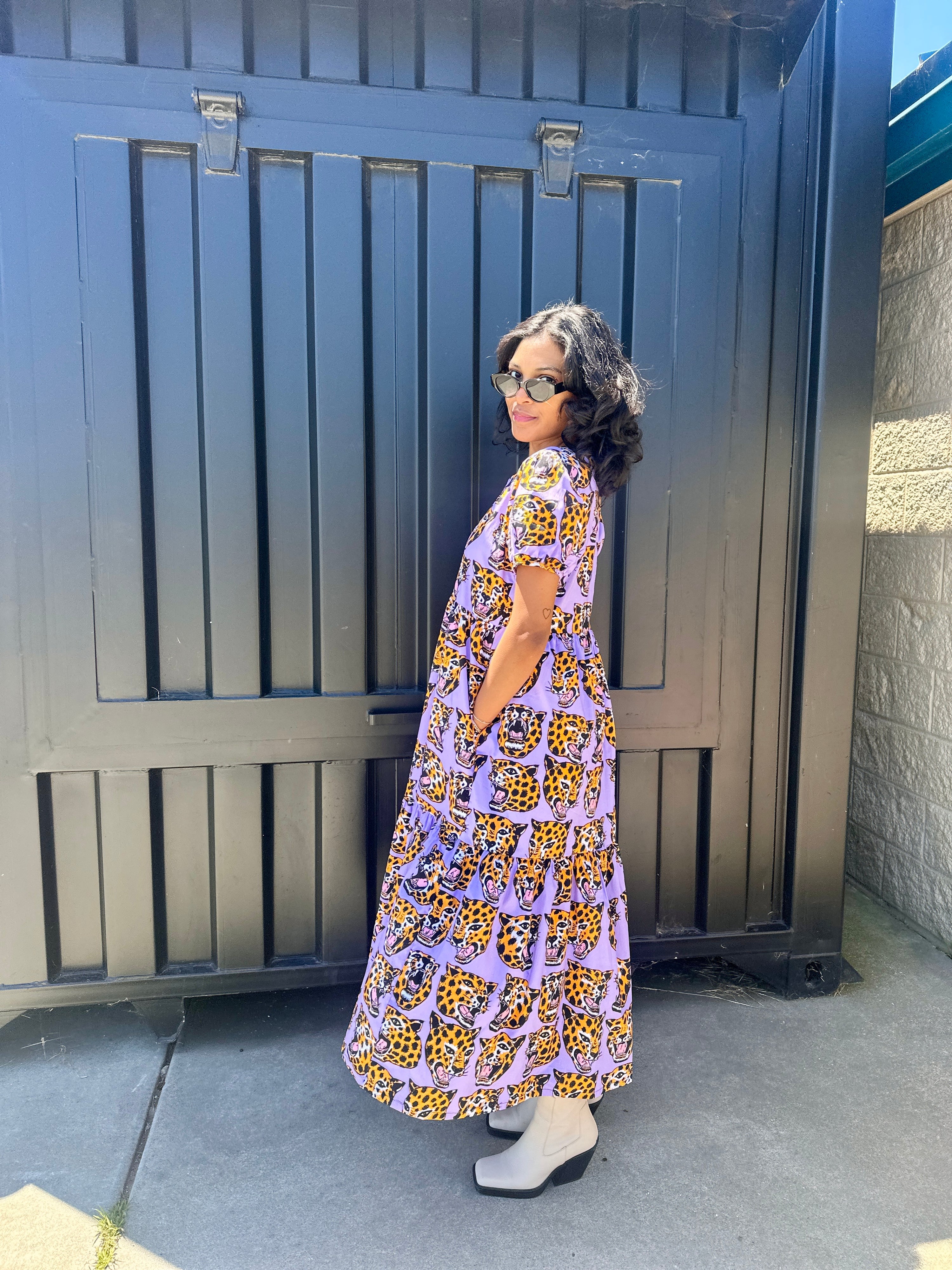 Inanna Dress Cheetah Head
