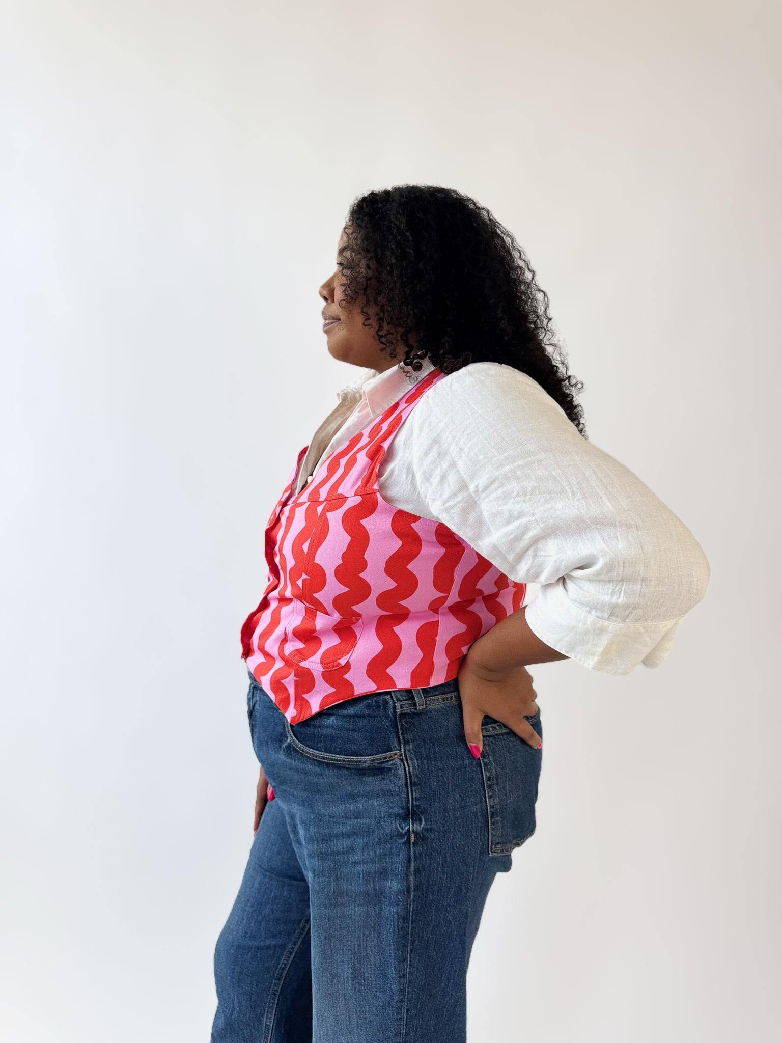 Western Vest Pink Squiggle
