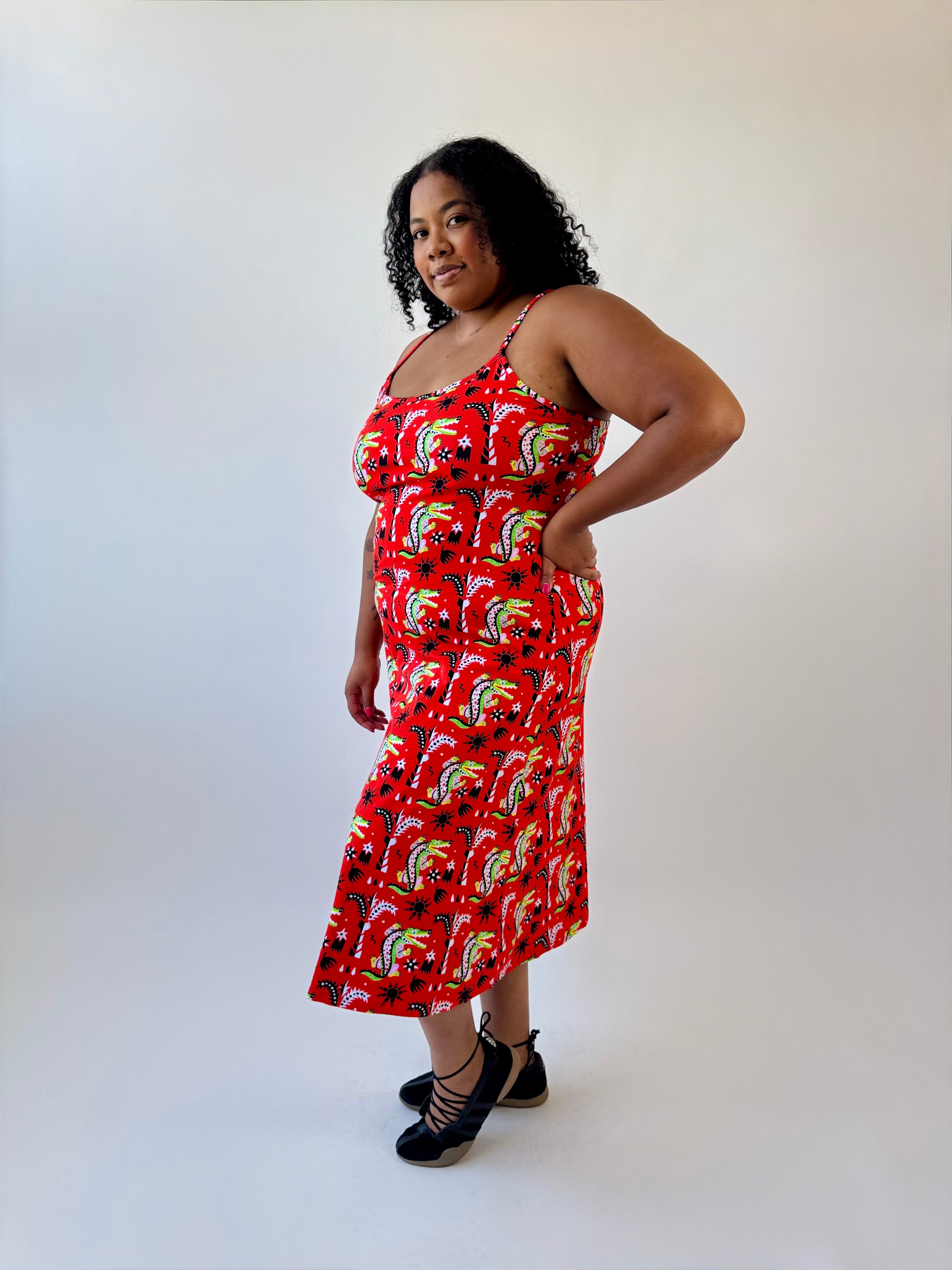 Spaghetti Slip Dress Crocodilo