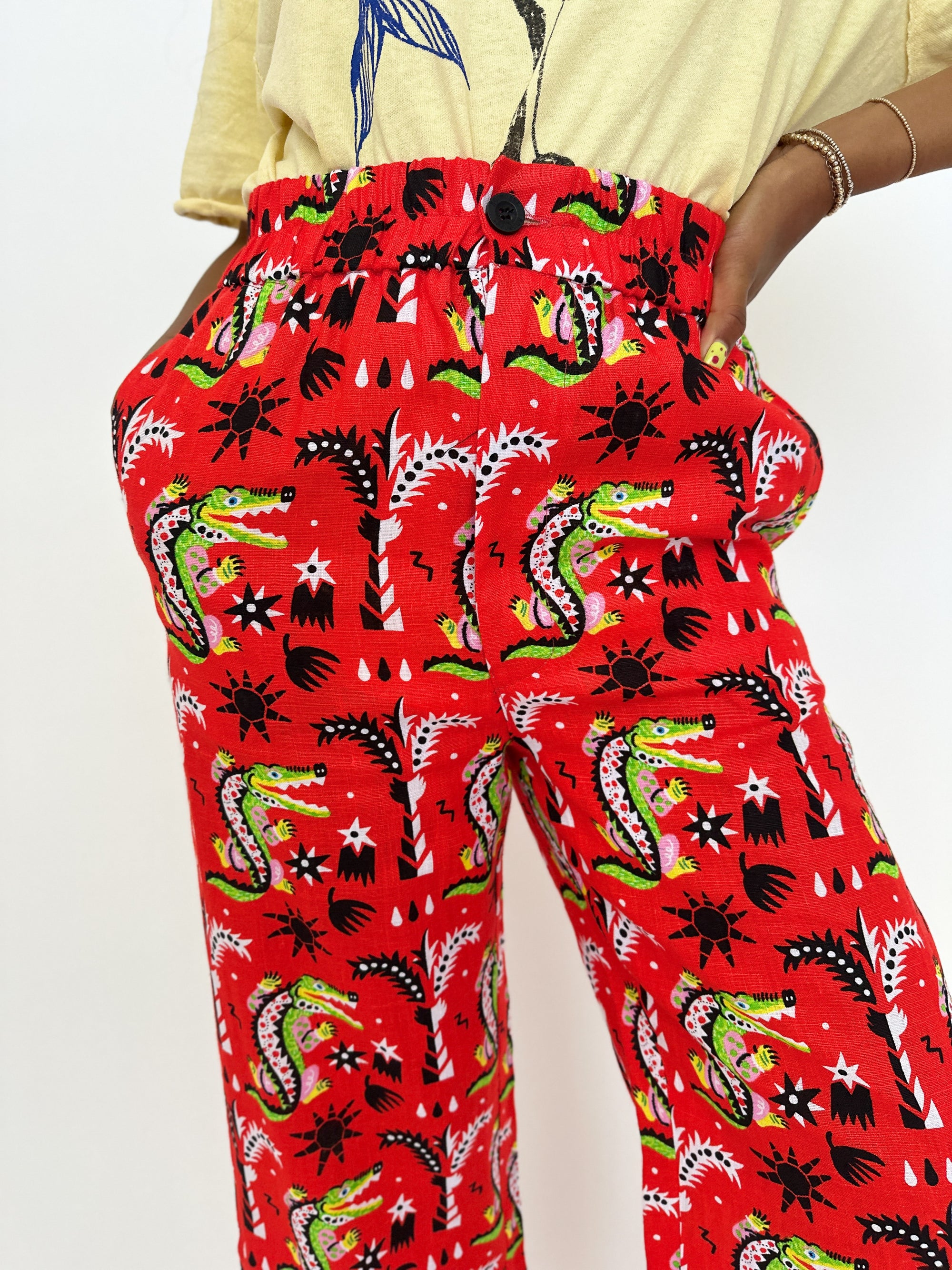Linen Catalina Pant Crocodilo