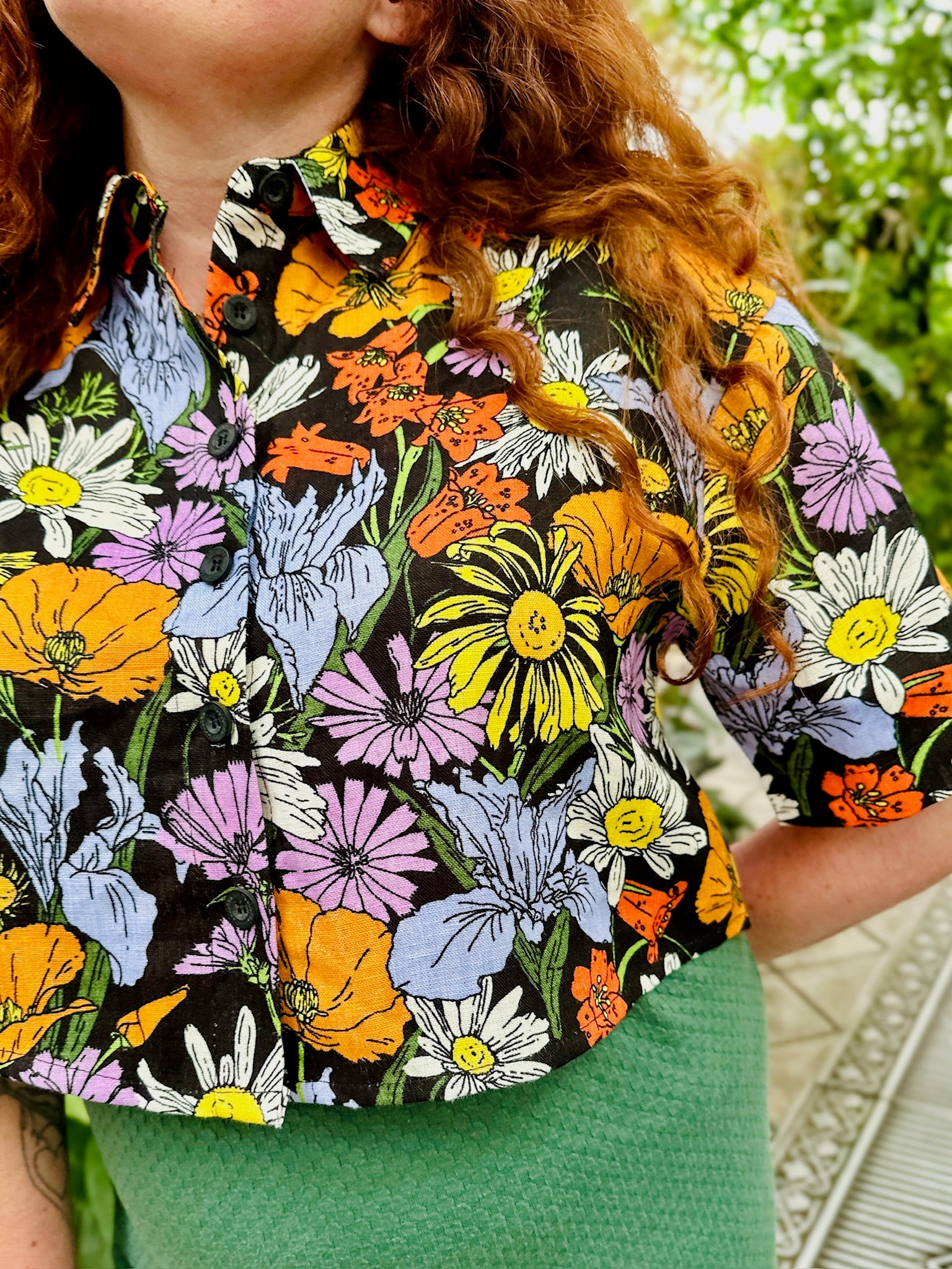 Linen Olivia Top Wildflowers