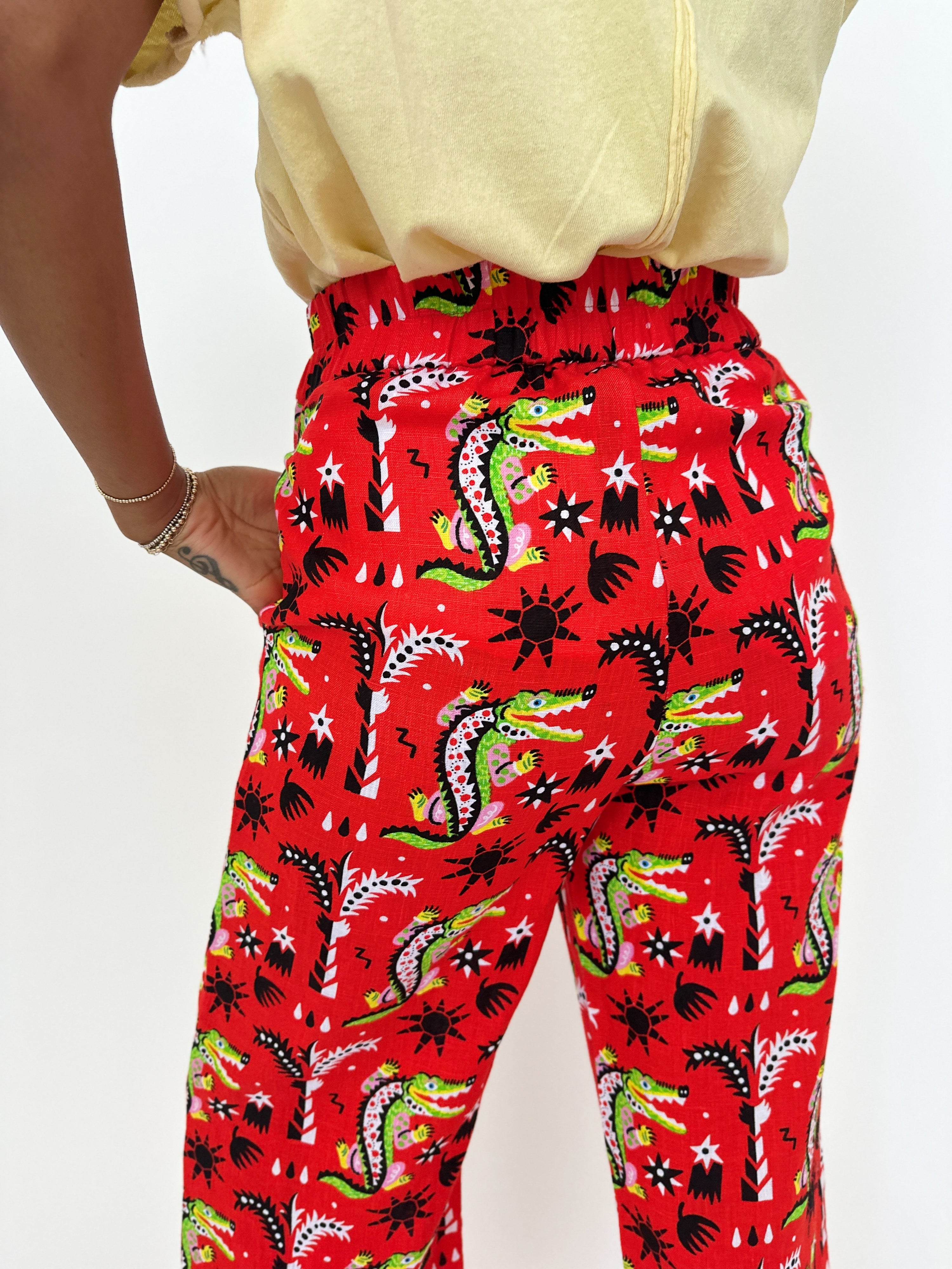 Linen Catalina Pant Crocodilo