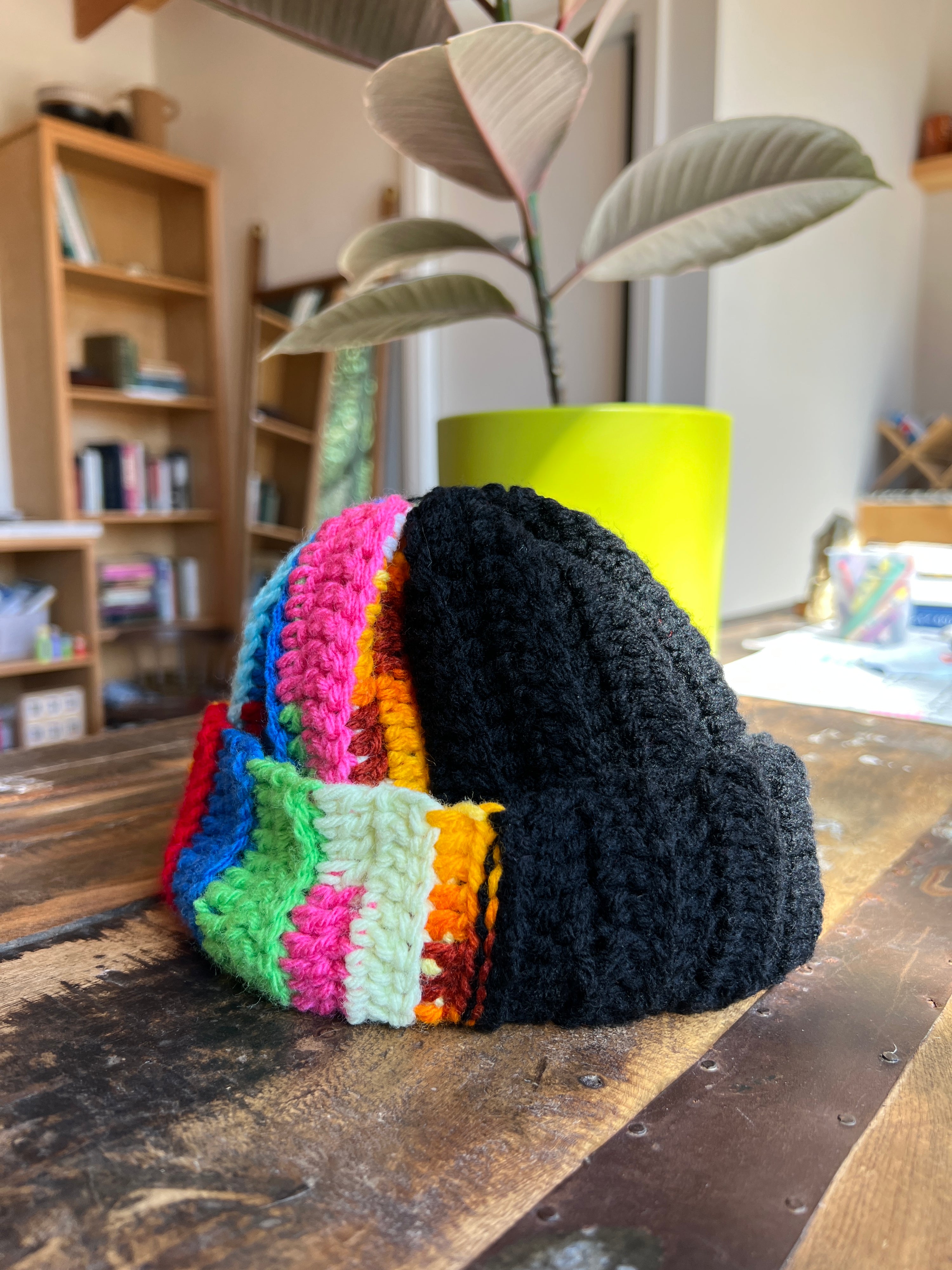 Bev Made two tone Scrap Beanie