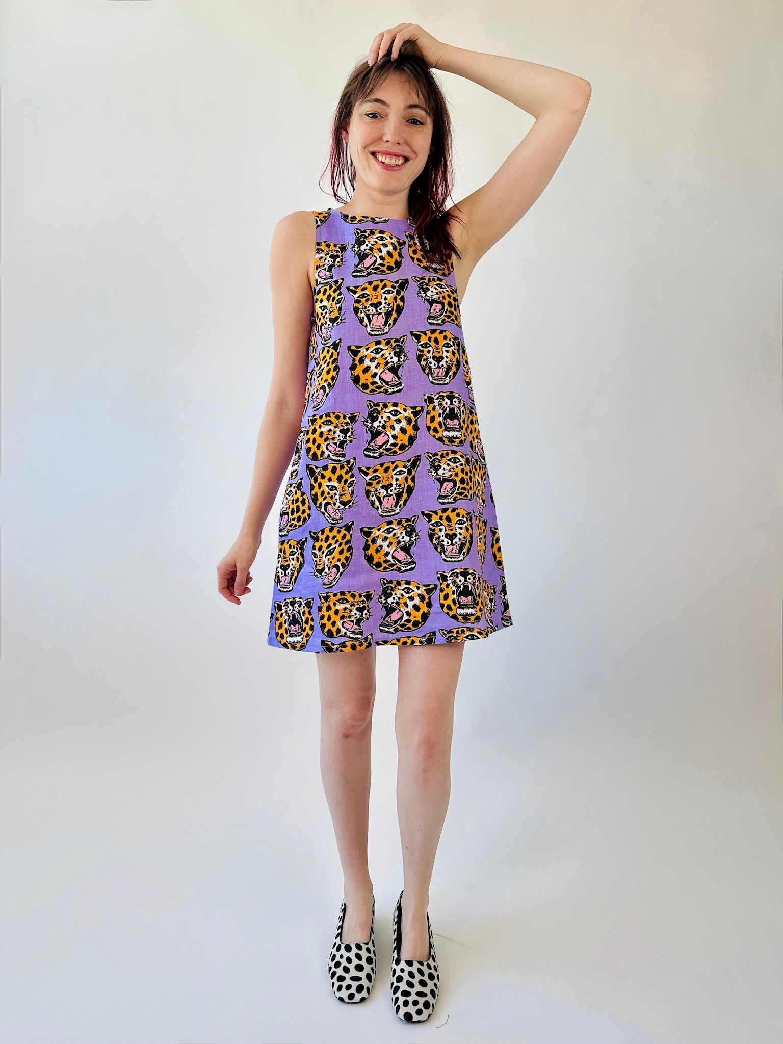 Linen Romy Dress Cheetah Head