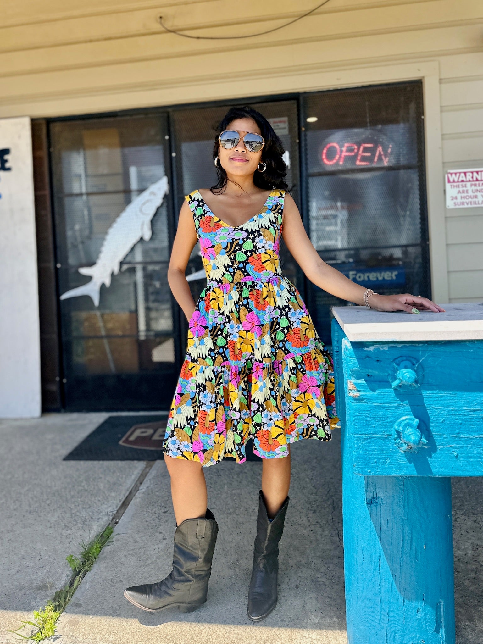 Western Dress Cosmic Floral